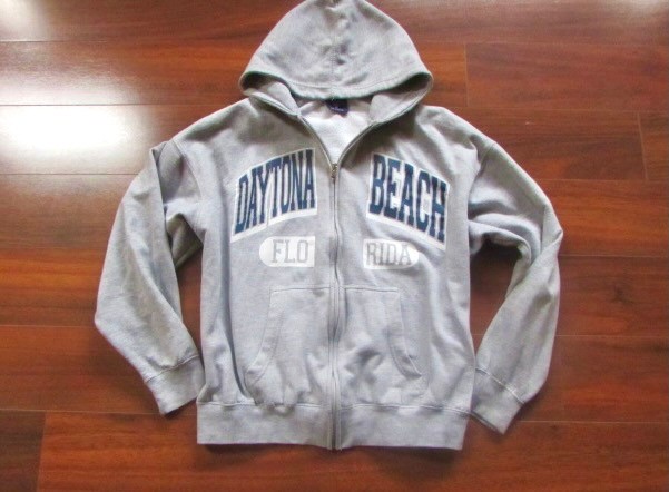 U.S. APPAREL ~ Size Medium ~ FULL ZIP ‘DAYTONA BEACH” FL Sweatshirt Hoodie c41