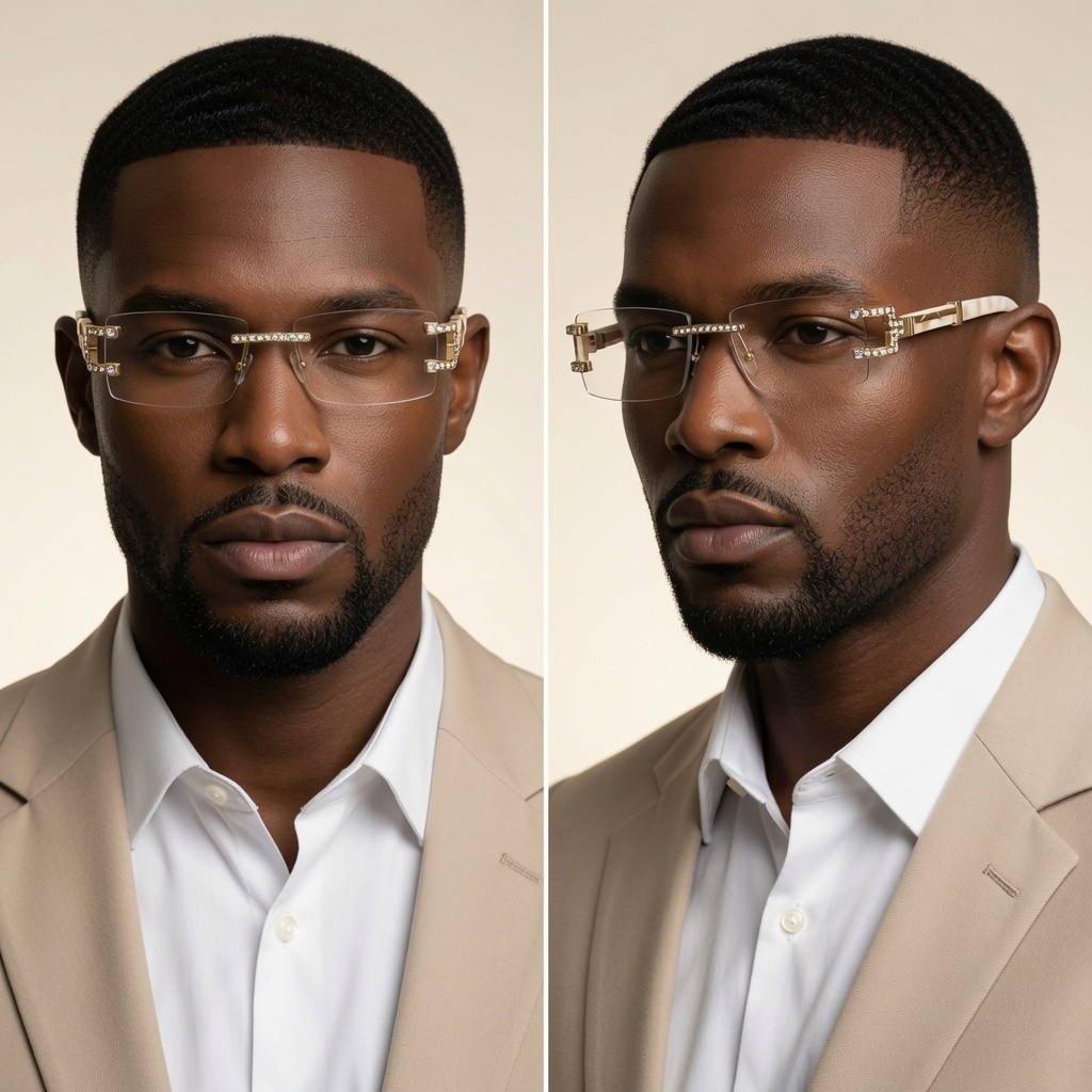 Hip Hop Sunglasses Men Designer Rimless Bling Diamond Shades Classic Rapper New