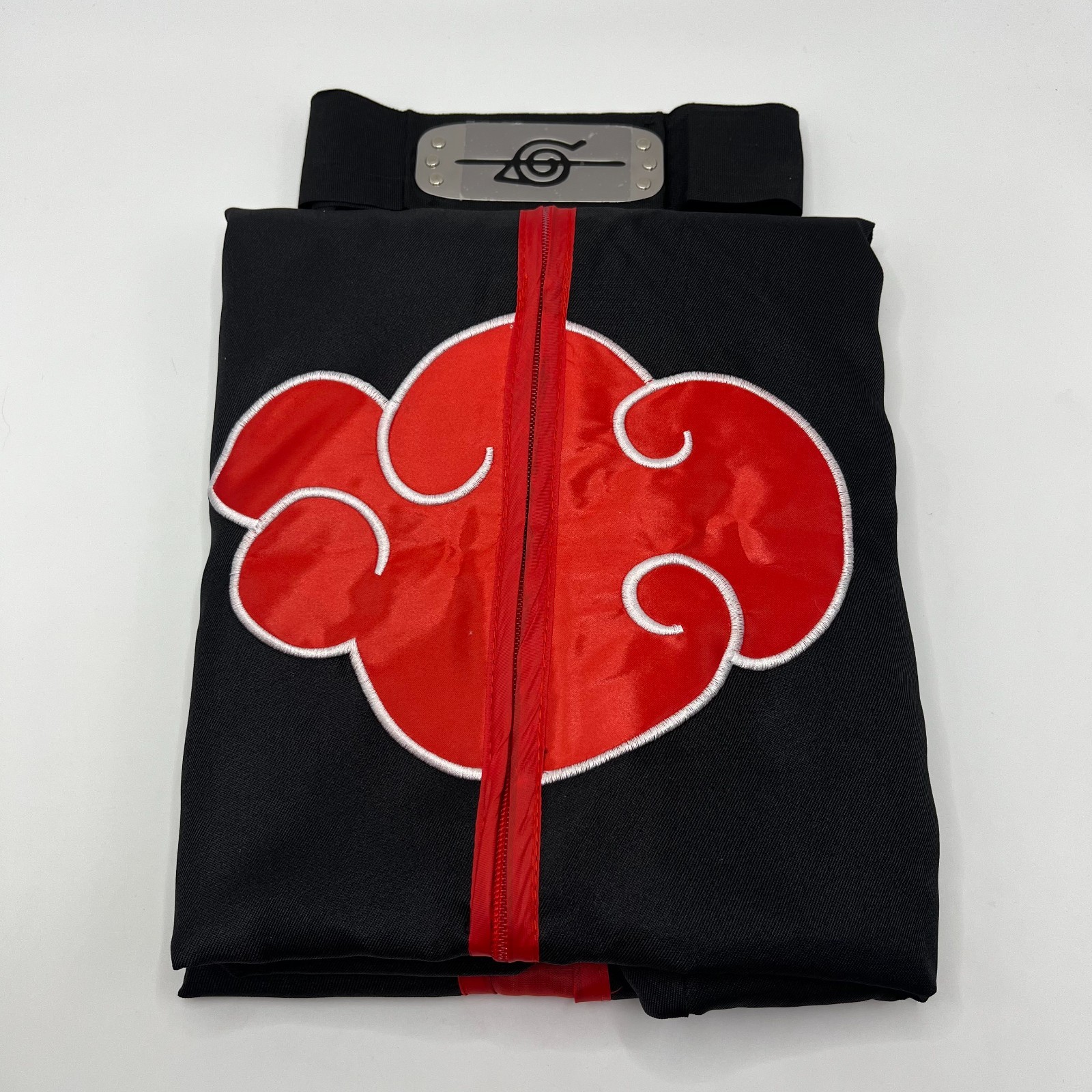 Naruto Cosplay Costume: High-Collar Akatsuki Cloak & Headband