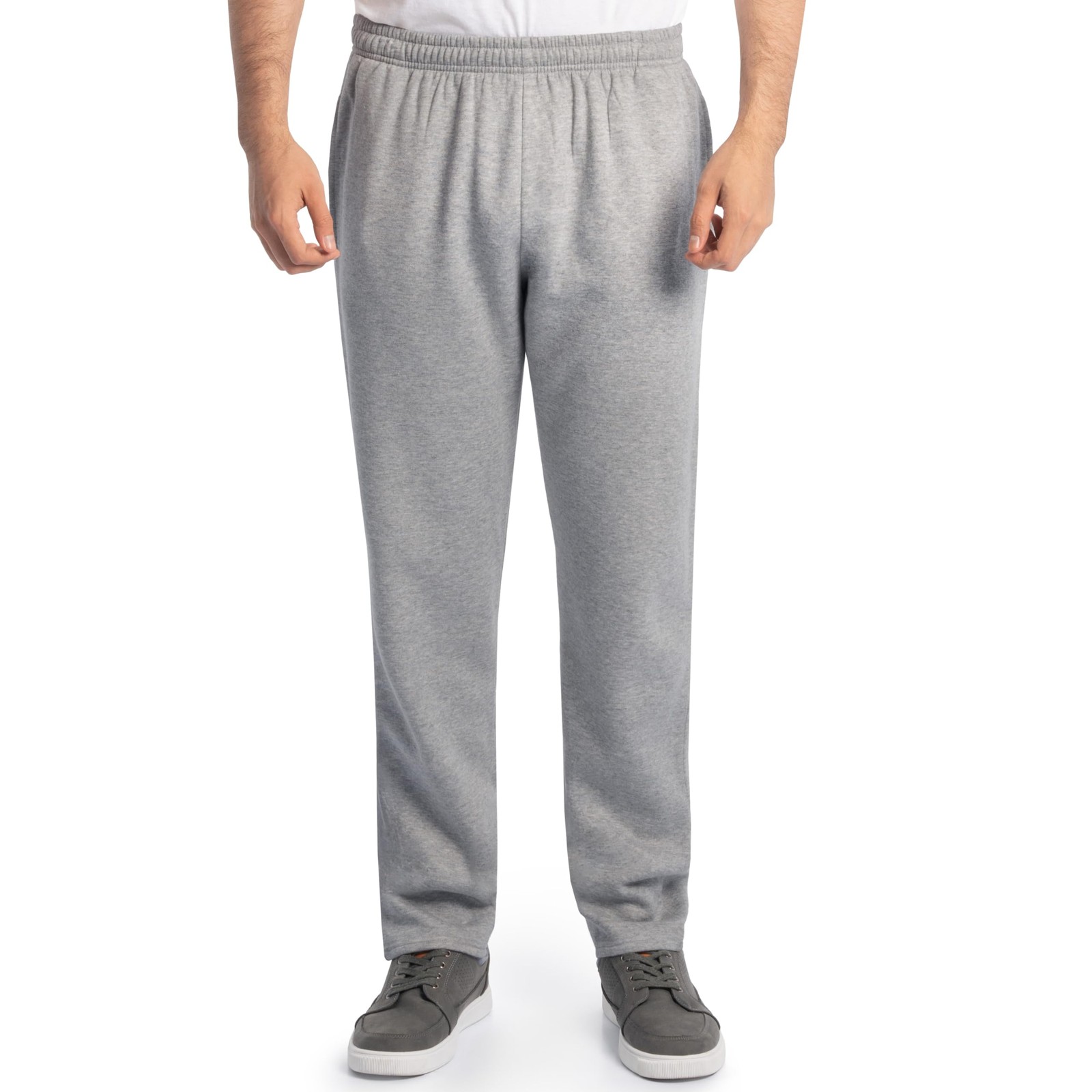 Men’s Eversoft Fleece Open Bottom Sweatpants with Pockets, Relaxed Fit, Moist…