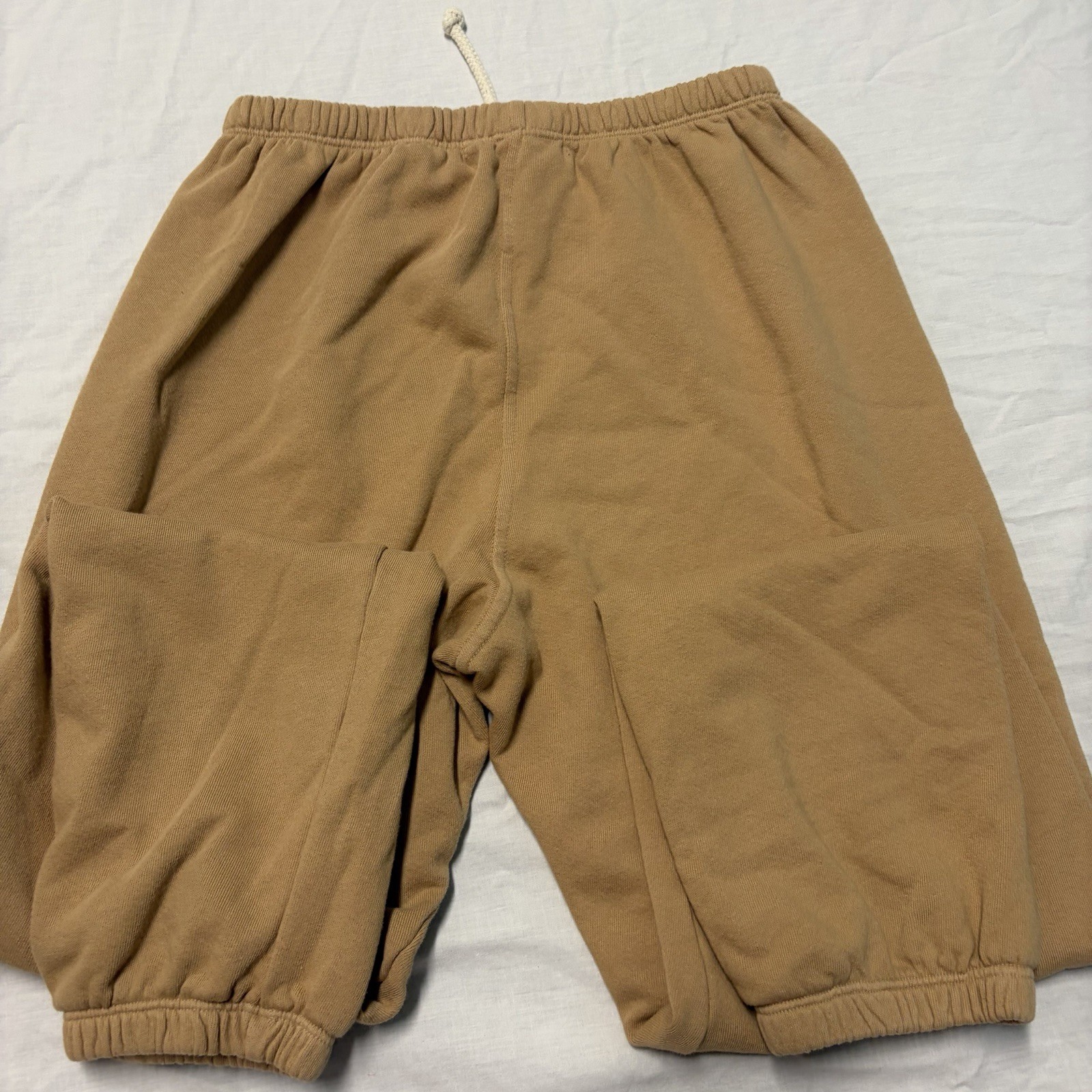 Perfect White Tee Unisex Beige Jogger Sweatpants Cotton Size XS