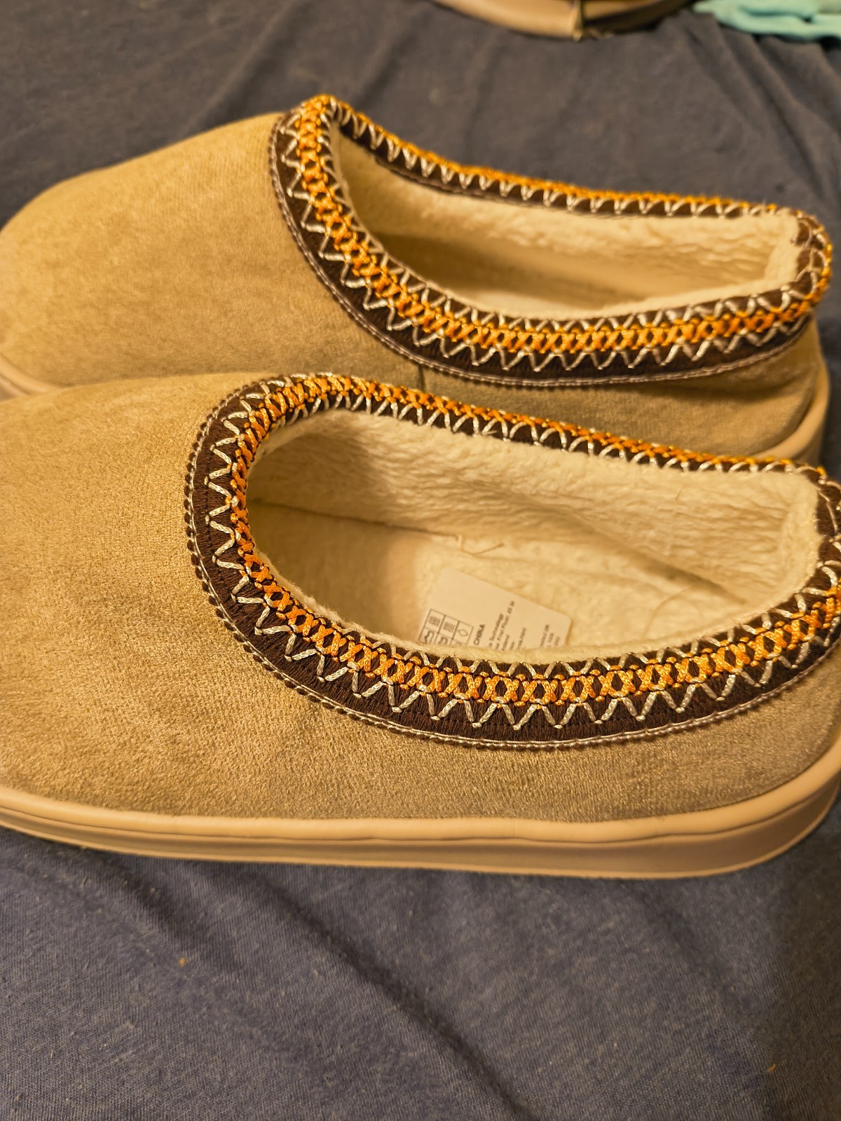 Platform Slippers Size 10 in Beige or Grey