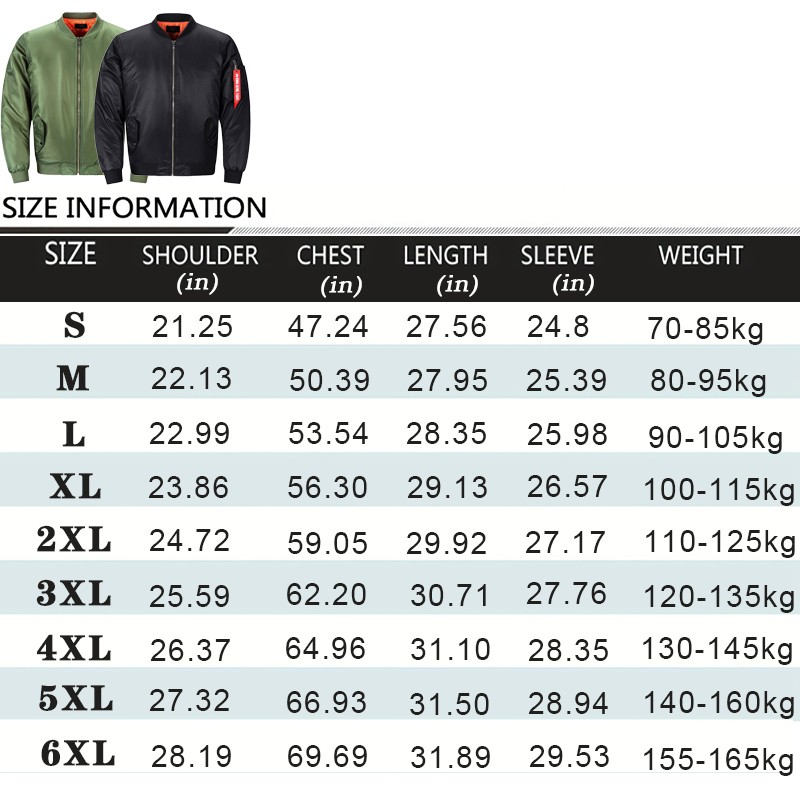 Heavy Weight Men’s Full Zip MA-1 Flight Bomber Jacket – Outerwear Coat