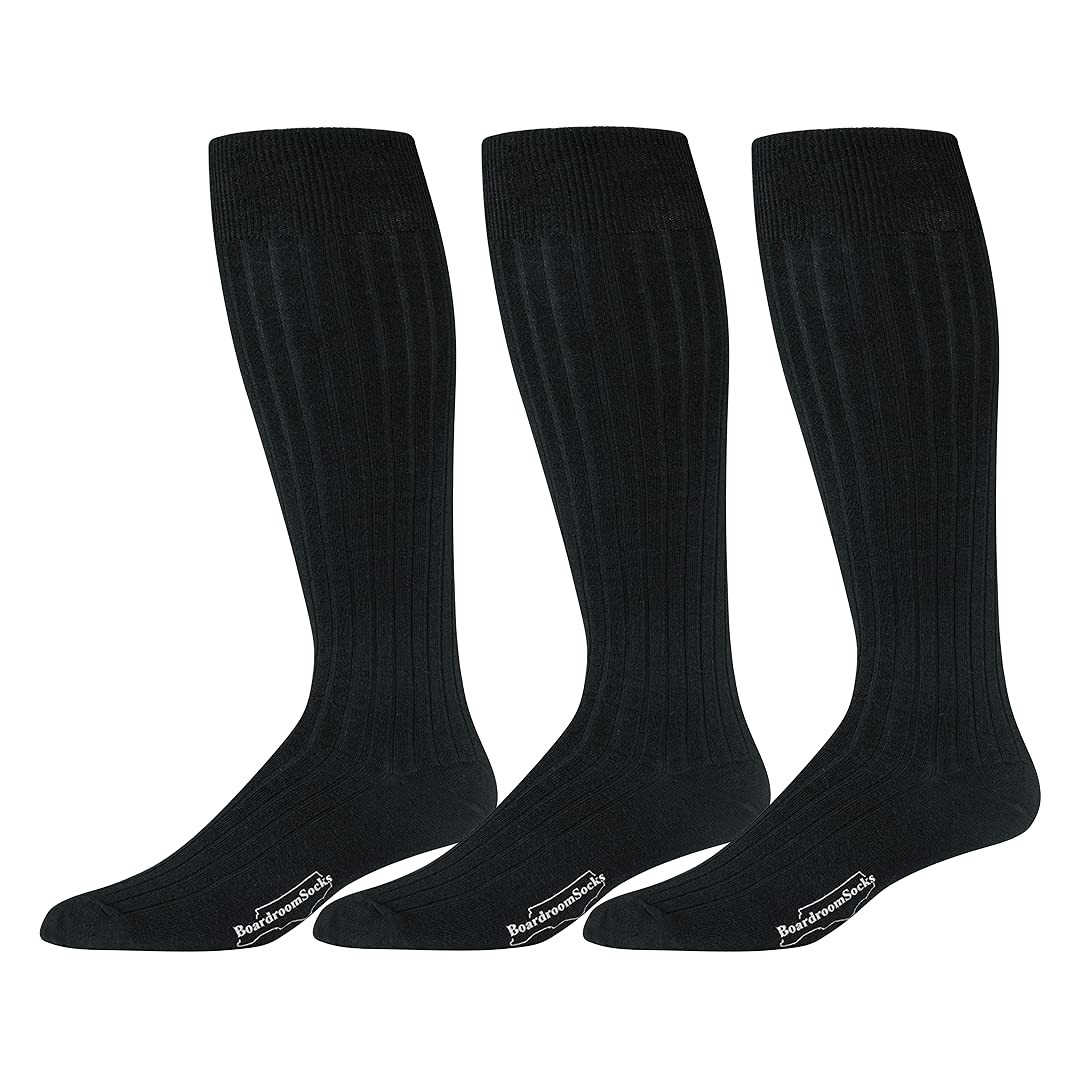 Merino Wool Dress Socks for Men – Over-the-Calf, Ribbed Wool Dress Socks for …
