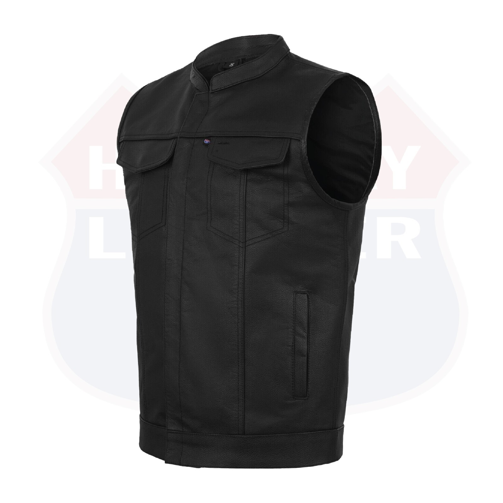 SOA Men’s Leather Vest Anarchy Motorcycle Biker Club Concealed Carry Outlaws