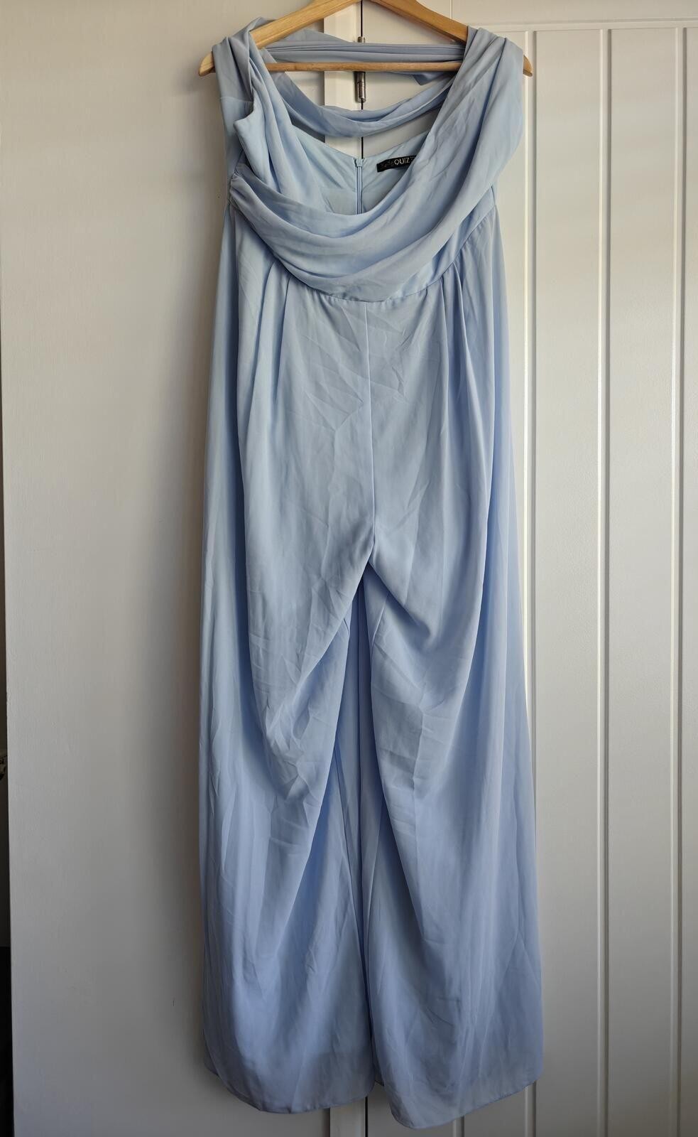 Quiz Light Blue Draped Jumpsuit size 18 – Prom Occasions Evening