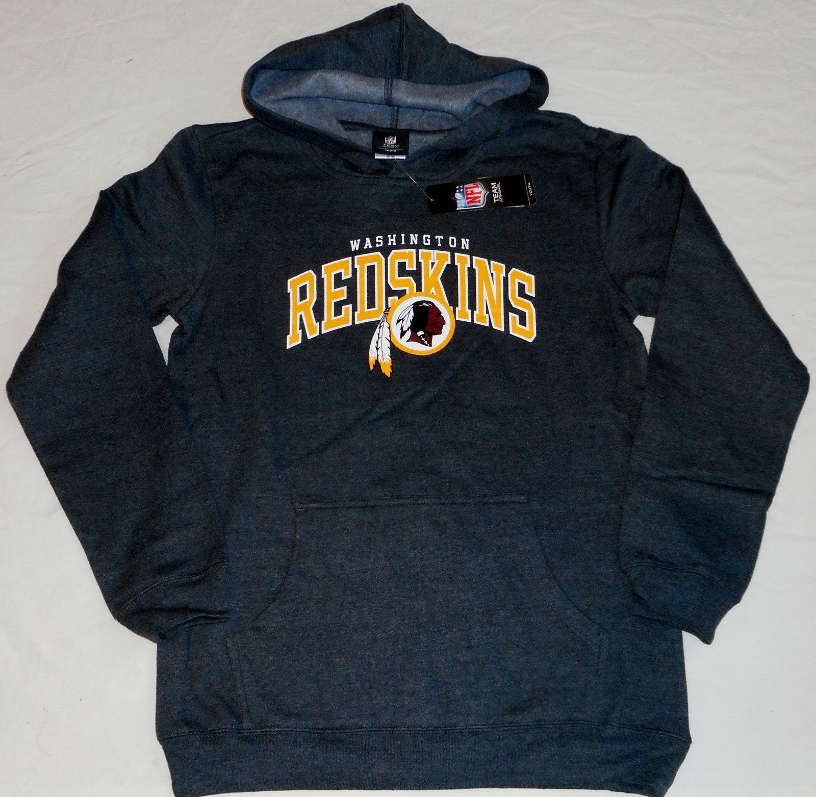 WASHINGTON REDSKINS HOODED SWEATSHIRT HOODIE YOUTH S M L XL CHARCOAL GRAY NWT