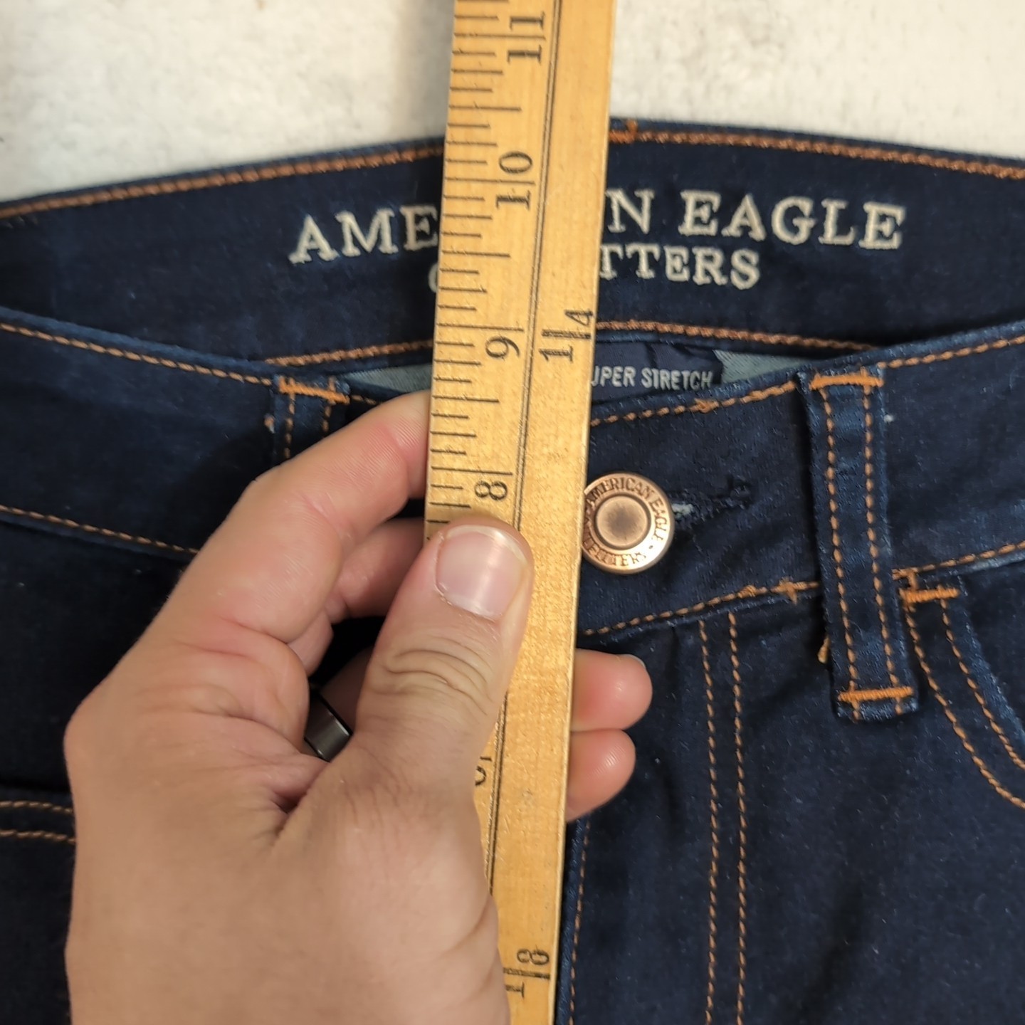 NEW American Eagle Jeans Womens 6 Reg Blue Dark Wash Super Stretch Jegging Crop