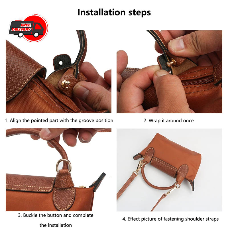 Longchamp Mini Leather Shoulder Crossbody Bag Strap Set Replacement Accessories