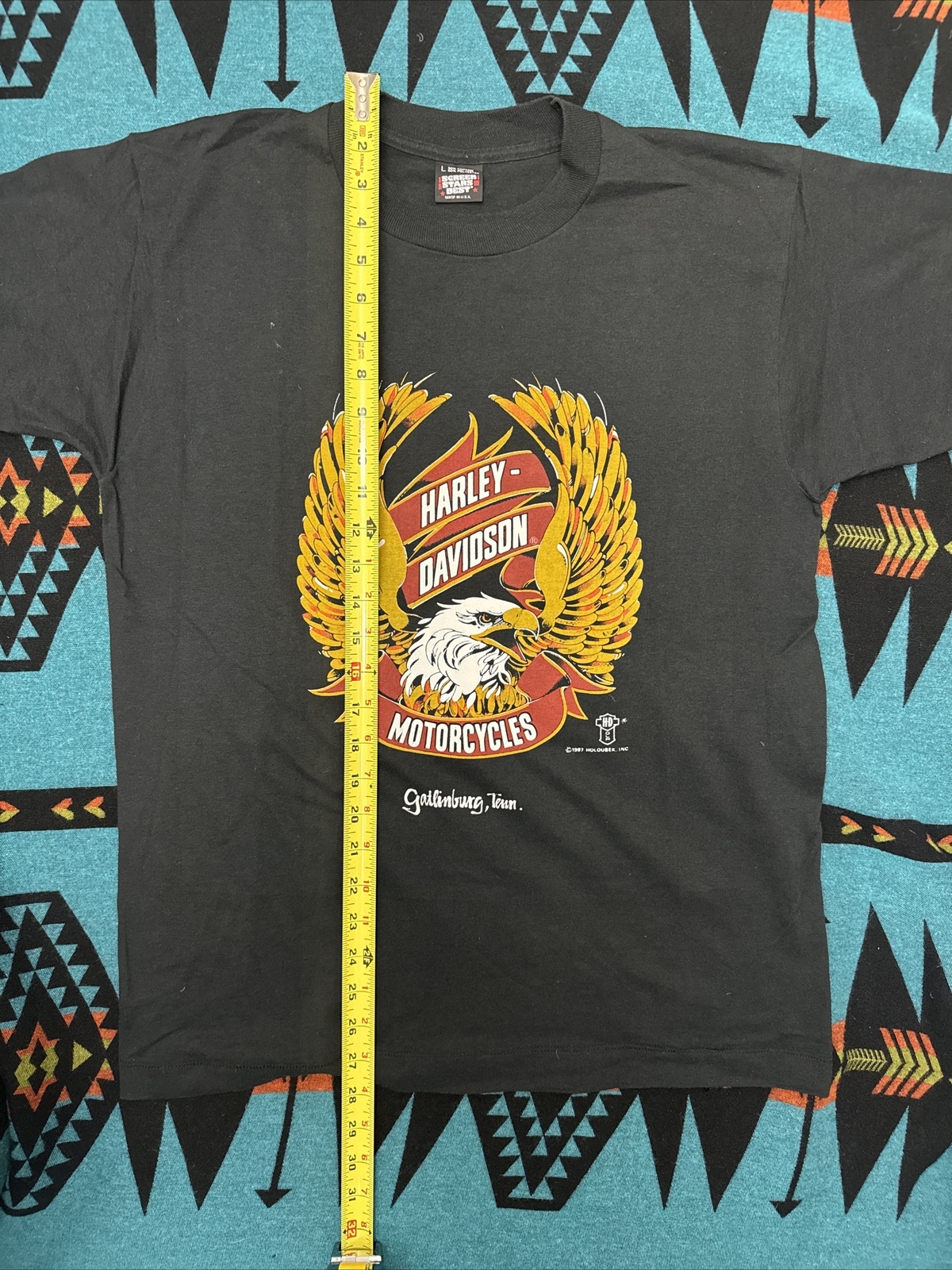 Harley Davidson shirt Motorcycle Biker Punk Eagle NYHC Gatlinburg Tennessee Hog