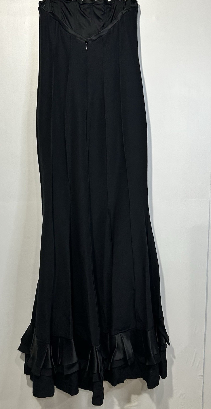 Kay Unger Black Strapless Maxi Dress Size 6 Formal Evening Gown Silk Blend