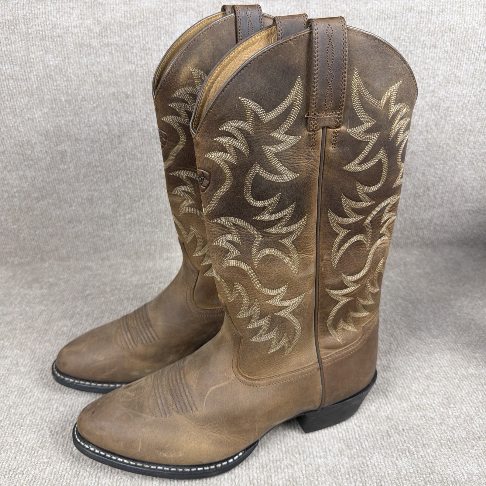 Ariat Mens 34725 Heritage R Toe Western Leather Pull On Cowboy Boots Size 11 EE