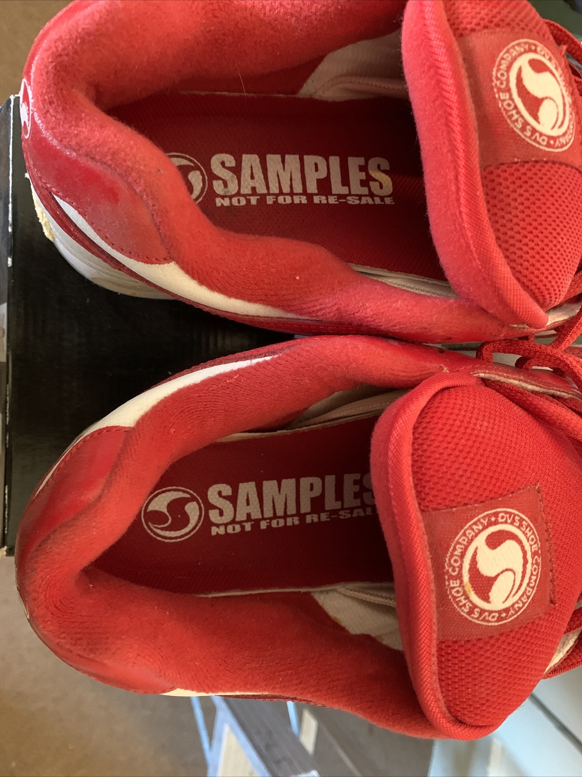 DVS shoe Company Prophet Samples Size 9 White/red Clear Soles