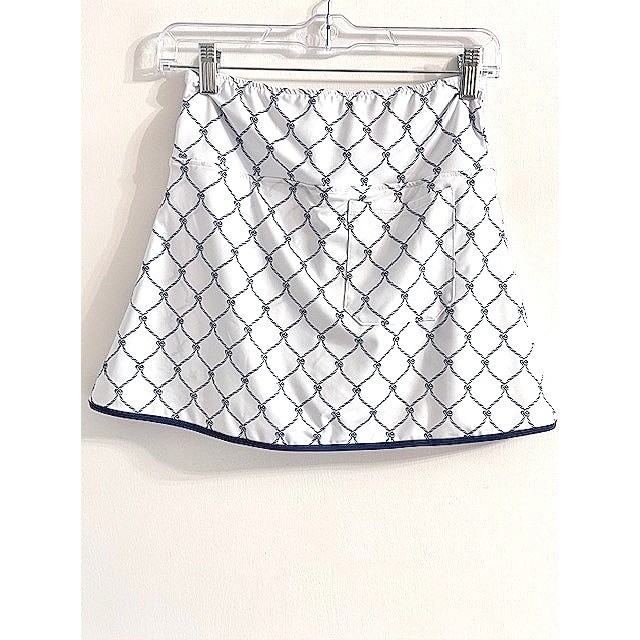 Ana Clare Active Womens XS Skort White Navy Rope Print Nautical Vacation Golf