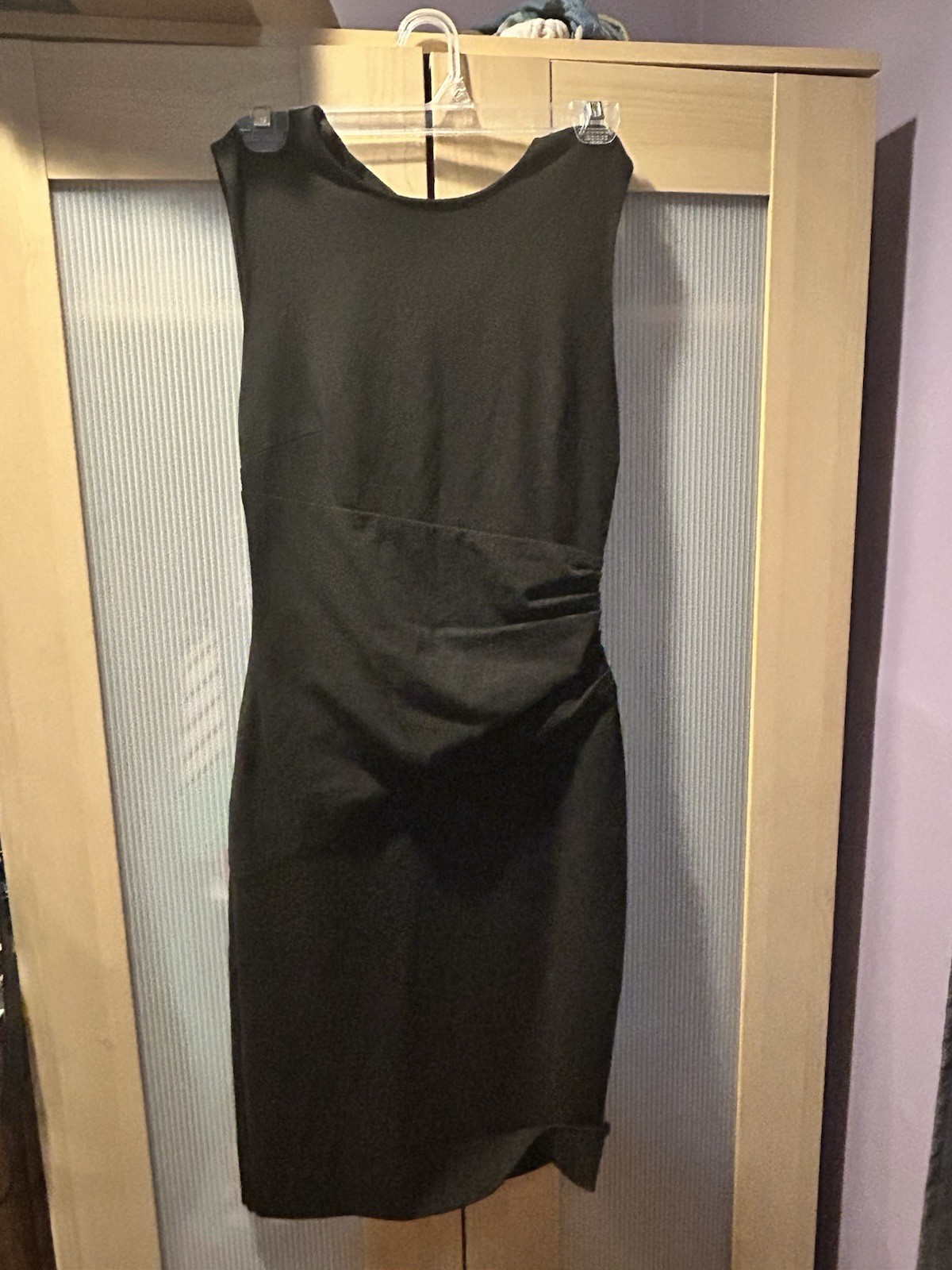 Diane Von Furstenberg Bevin Dress Women’s 0 Black Ruched Waist Sleeveless