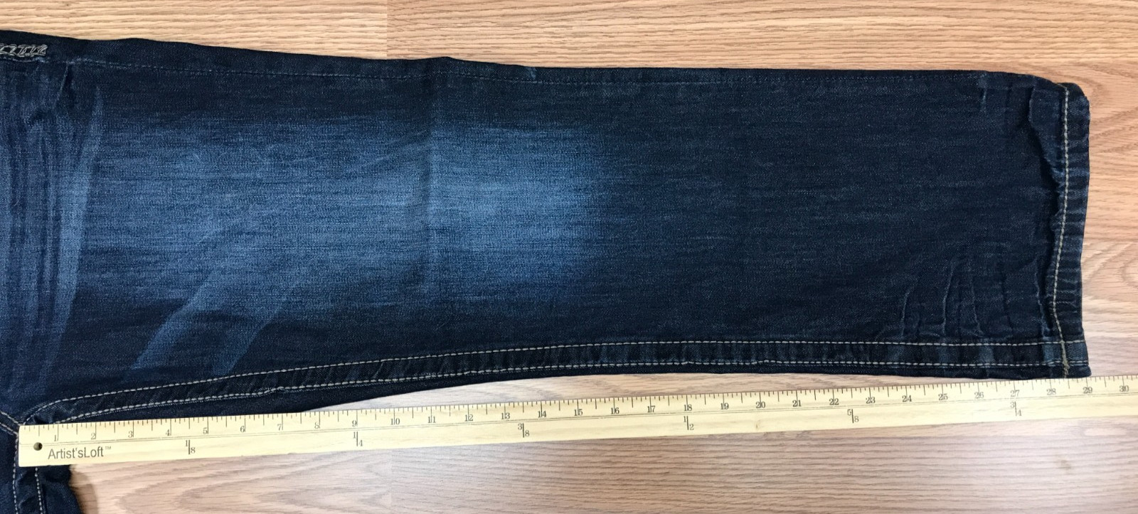 BKE Jake Boot Leg Jeans Blue Denim Straight Leg Dark Wash Stretch Mens 32s 32×29