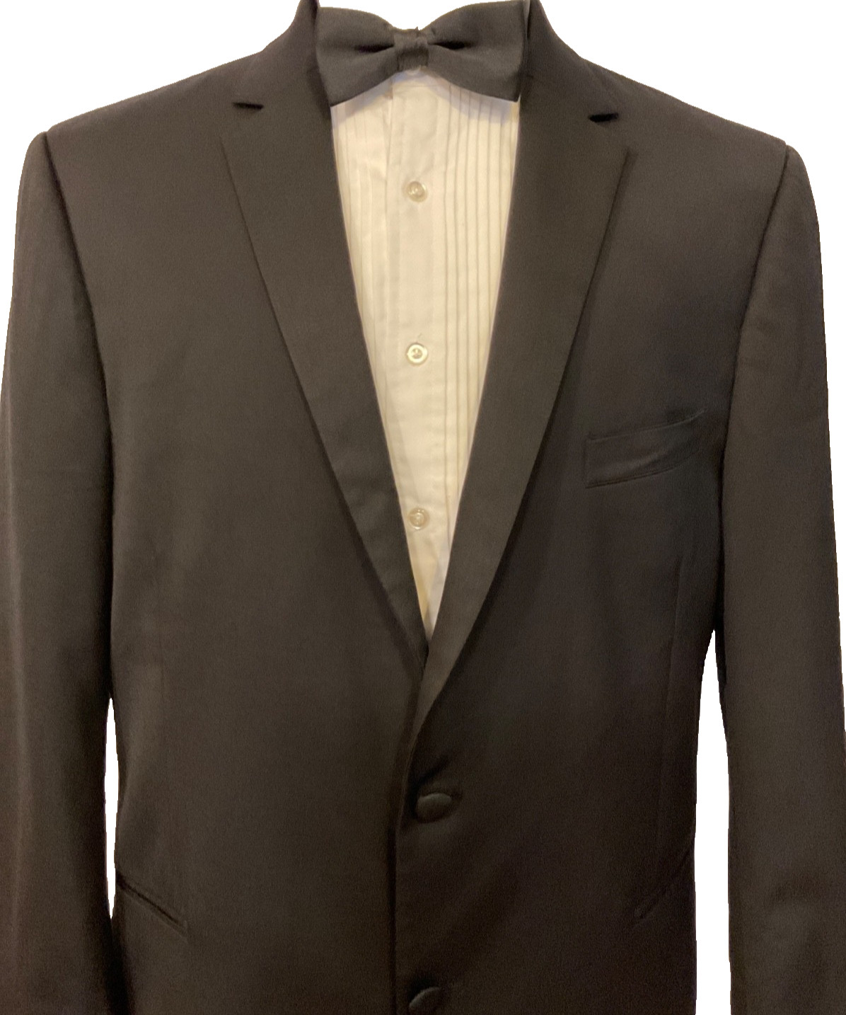 Vera Wang Black Mens Tuxedo Jacket Super 130’s Fine Worsted Wool Formal Wedding