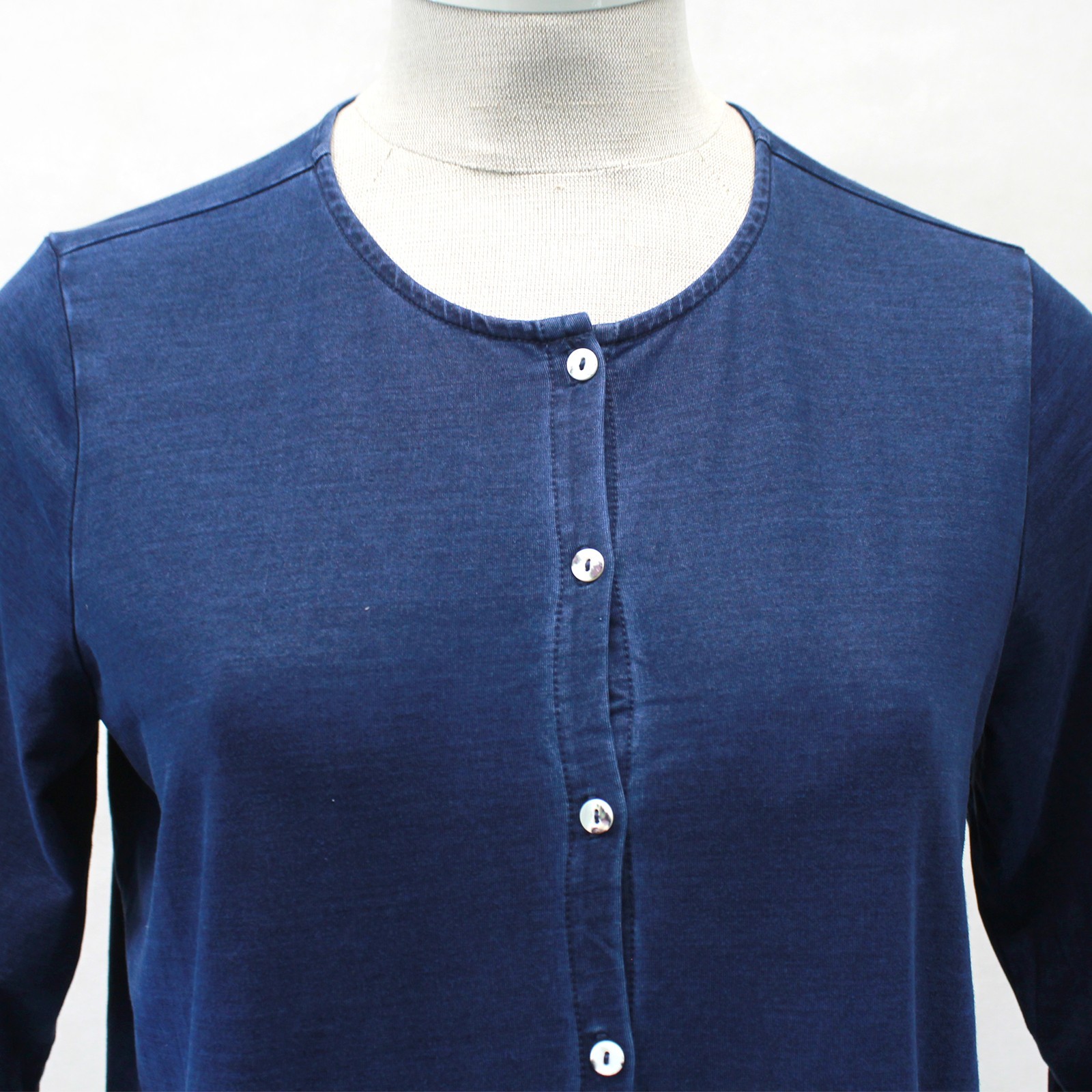 J.Jill Plus Navy Blouse Top Tunic Button Casual Long Sleeve Crew Neck 2X