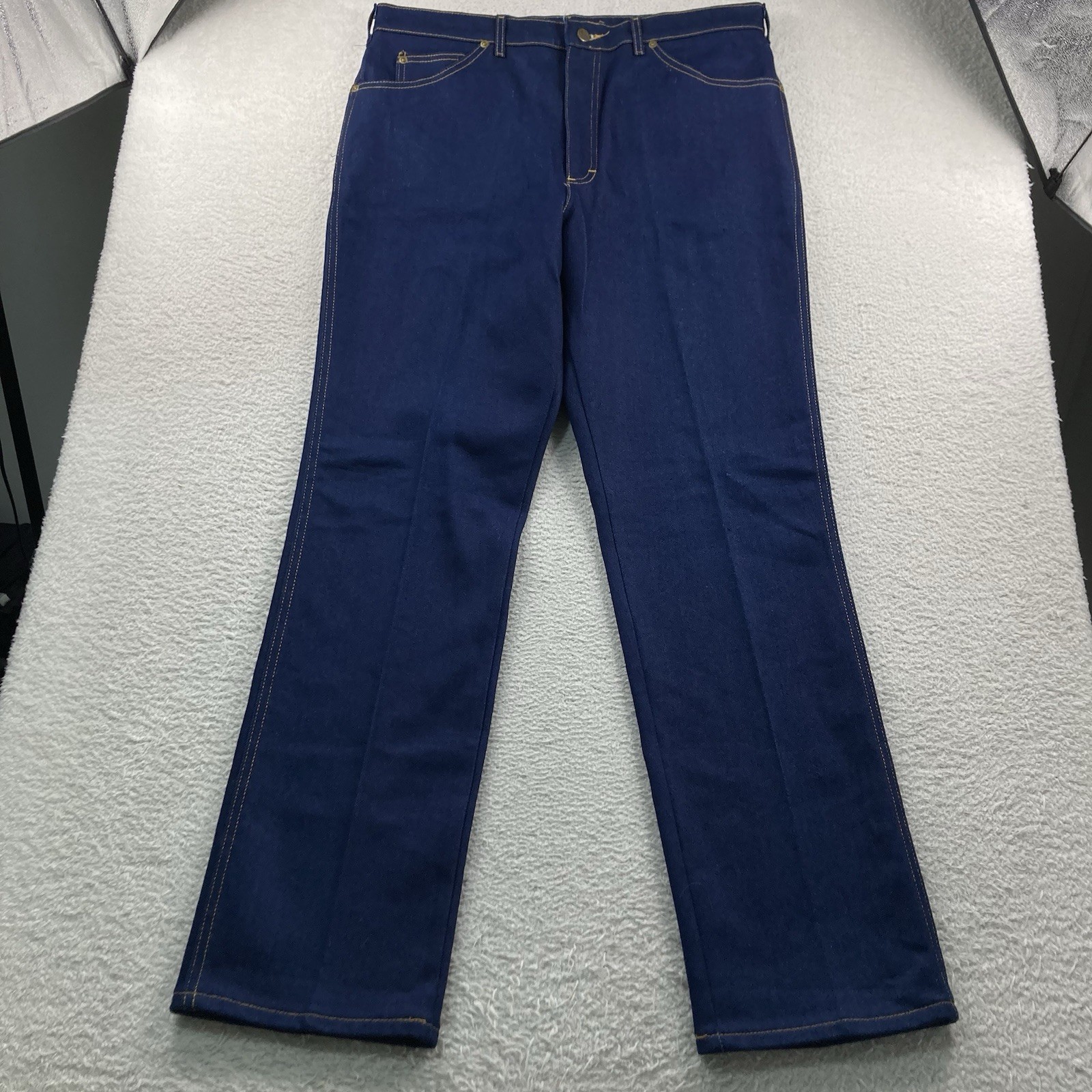 Vintage Lee Riders Jeans Men 36×34 Blue Dark Indigo USA Made Union Denim 70s