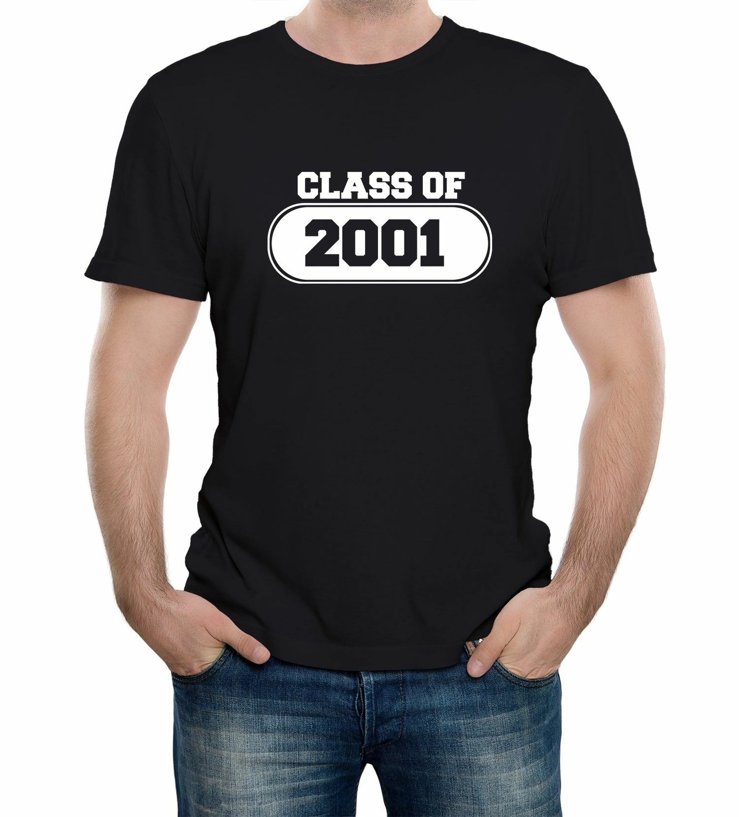 Mens Class of 2001 College School Graduation T-Shirt University Gift