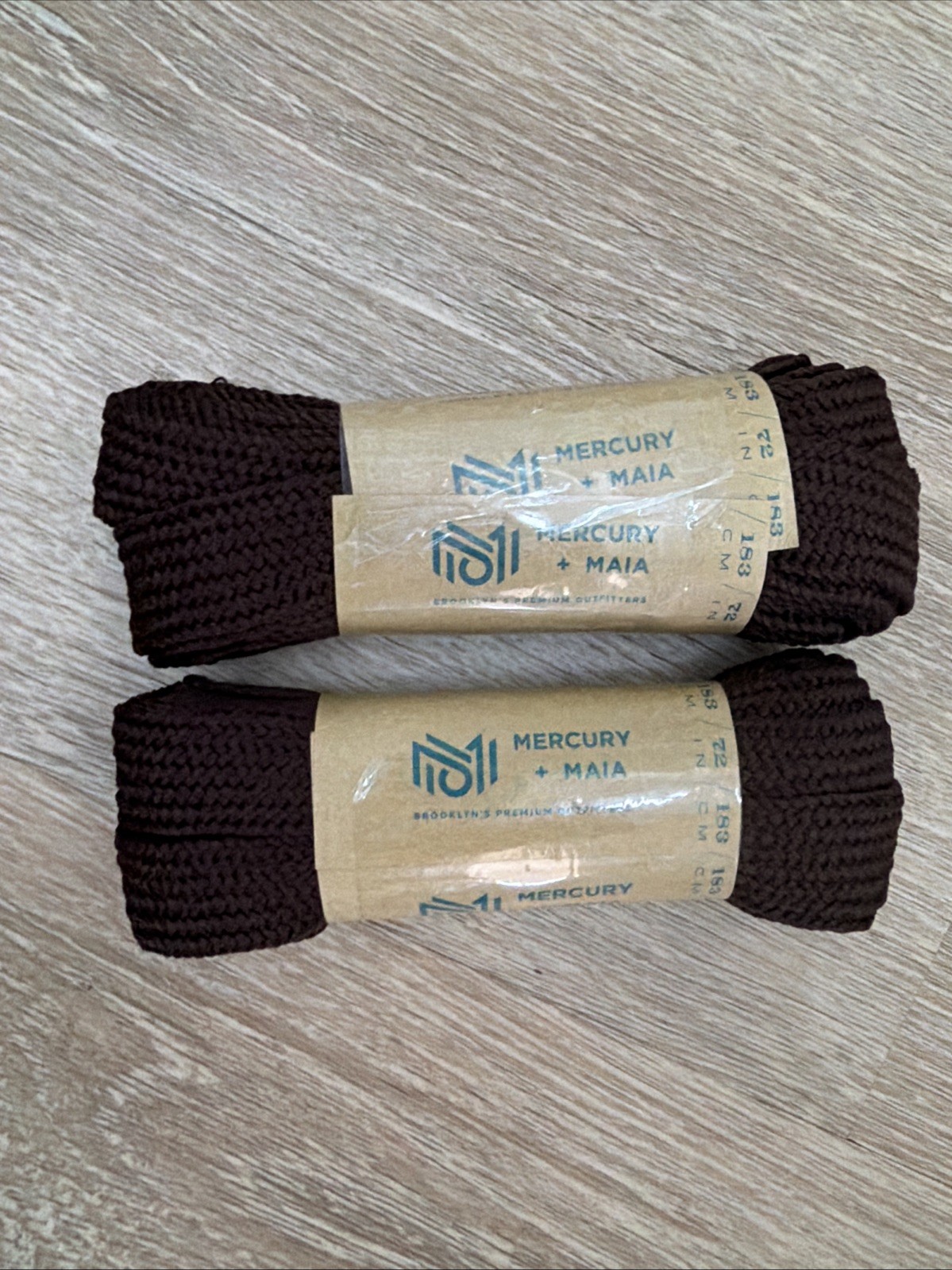 2 Pairs Mercury + Maia Thick Fat Shoelaces Brown Jumbo Wide Sneaker Laces 72”