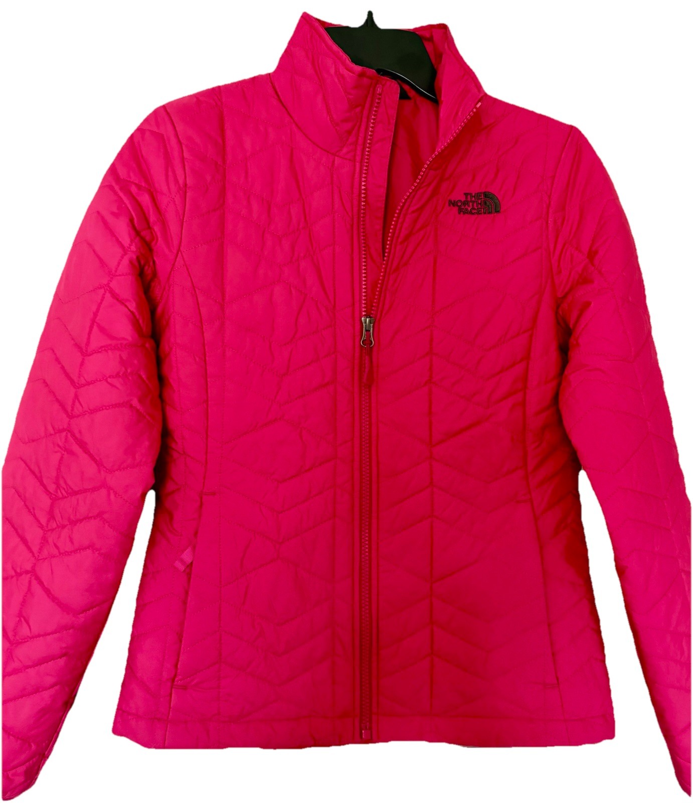 The North Face Women’s Pink ThermoBall Full Zip Insulated Short Jacket, S/P