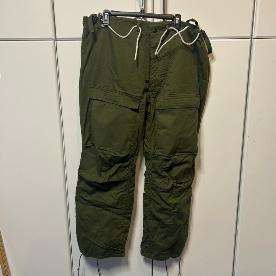 Vintage US Military Chemical Protective Trousers Winfield Mfg Large Green Cargo
