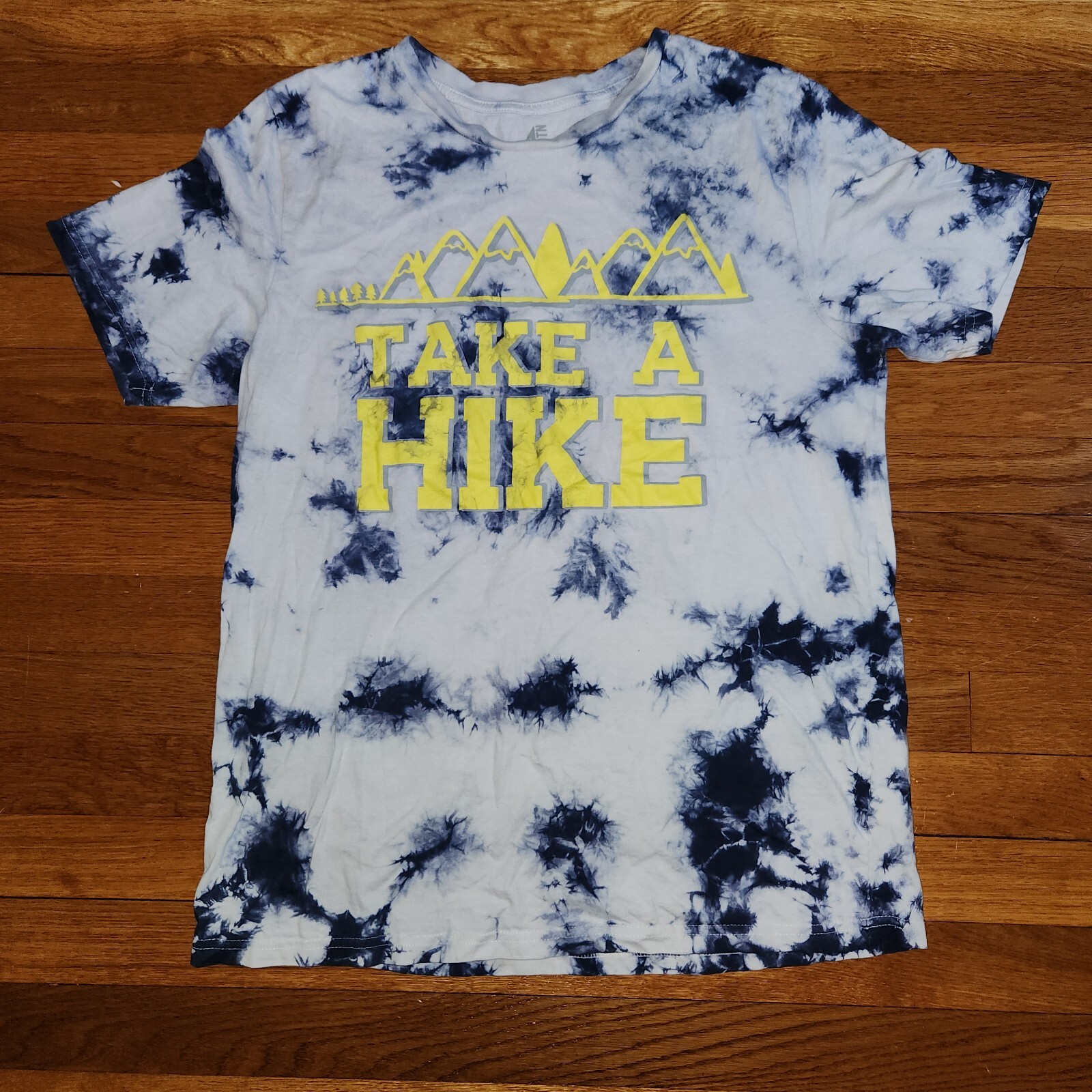 ADTN AMERICAN DREAM TEAM NETWORK MENS LARGE T-Shirt TIE DYE WHITE BLUE