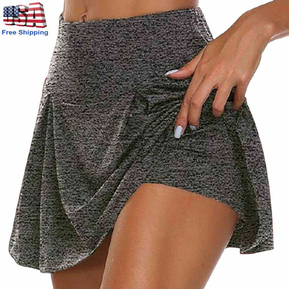 Plus Size Womens Summer Skort Shorts Yoga Hot Pants Running Tennis Golf Culottes