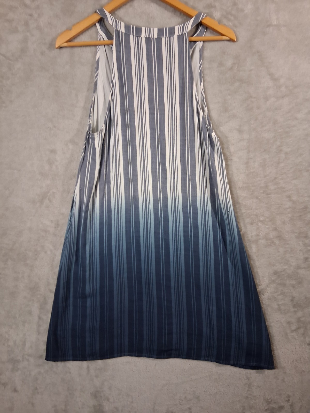 Promesa Blue White Strips Ombre Halter Maxi Dress Women’s Size M Boho Summer