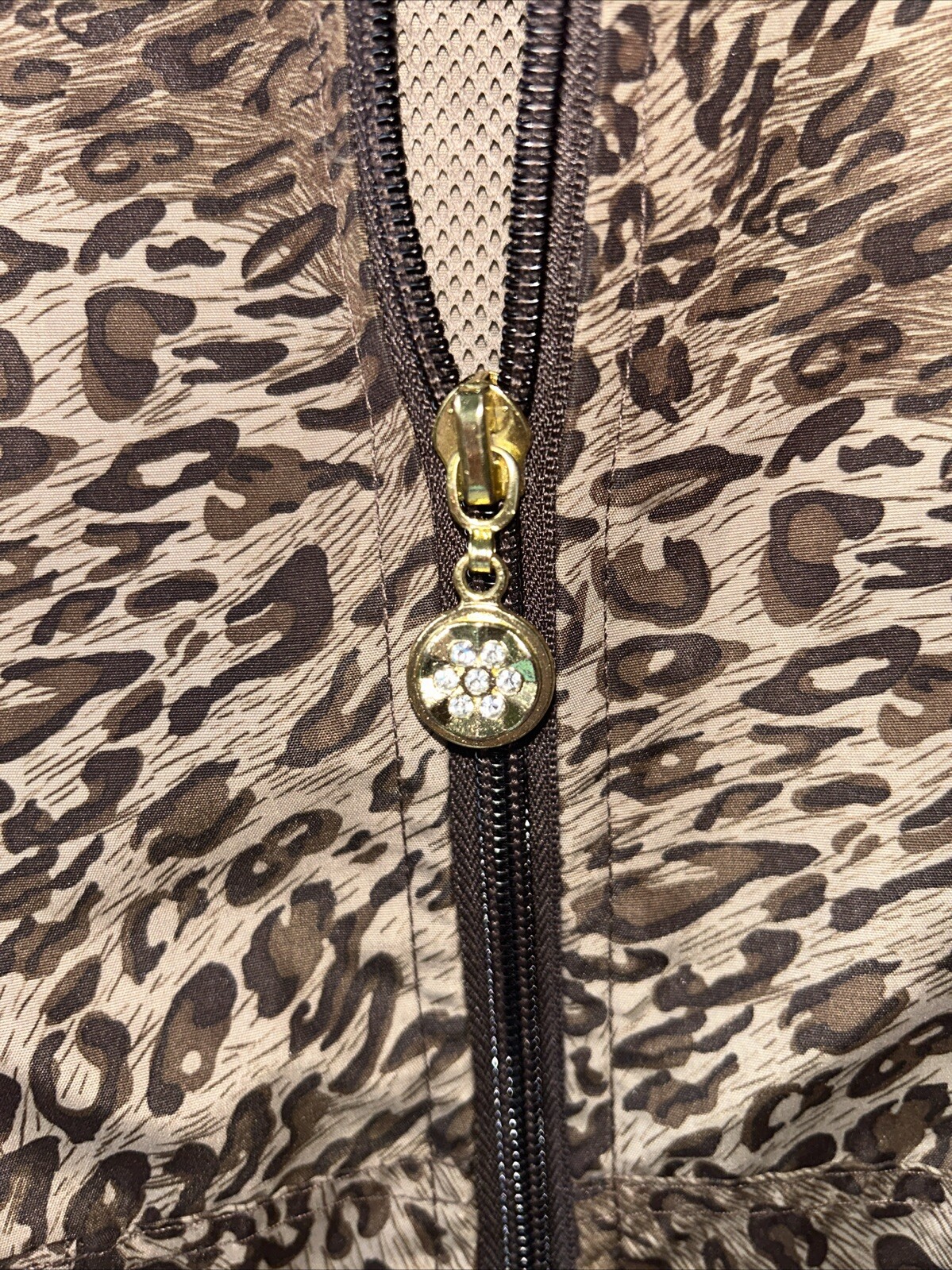 Women Active Leopard Jacket Petite Lg Animal Print Front Zip Pocket ac-tiv-ology