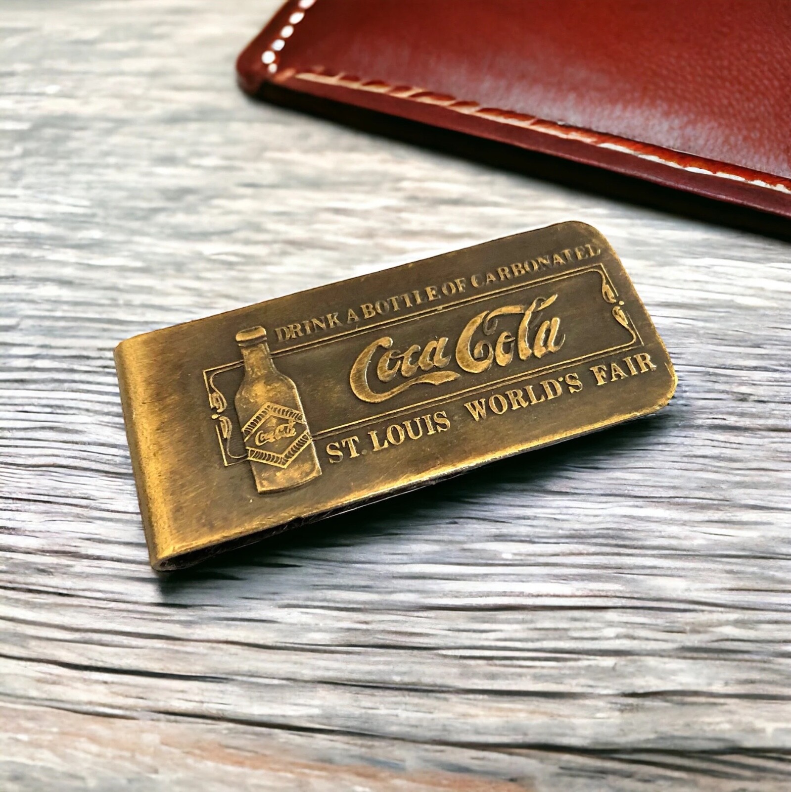 Vintage brass Money clip Coca-Coca Tiffany Studio #B2