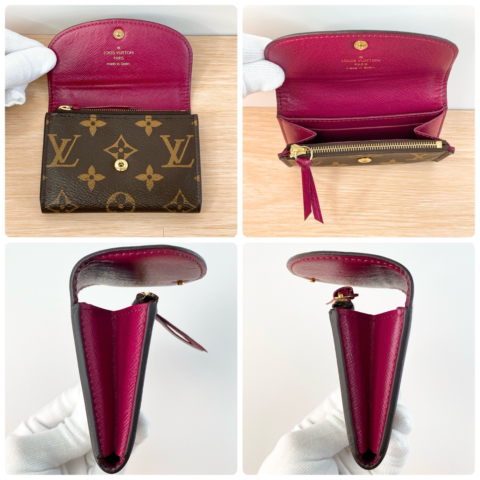 Louis Vuitton Monogram Rosalie Coin Purse Card Case Bordeaux M41939