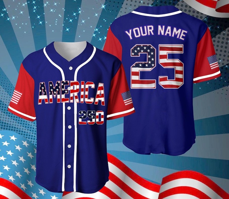 Personalized 250th America Anniversary Independence Day Baseball Jersey Shirt