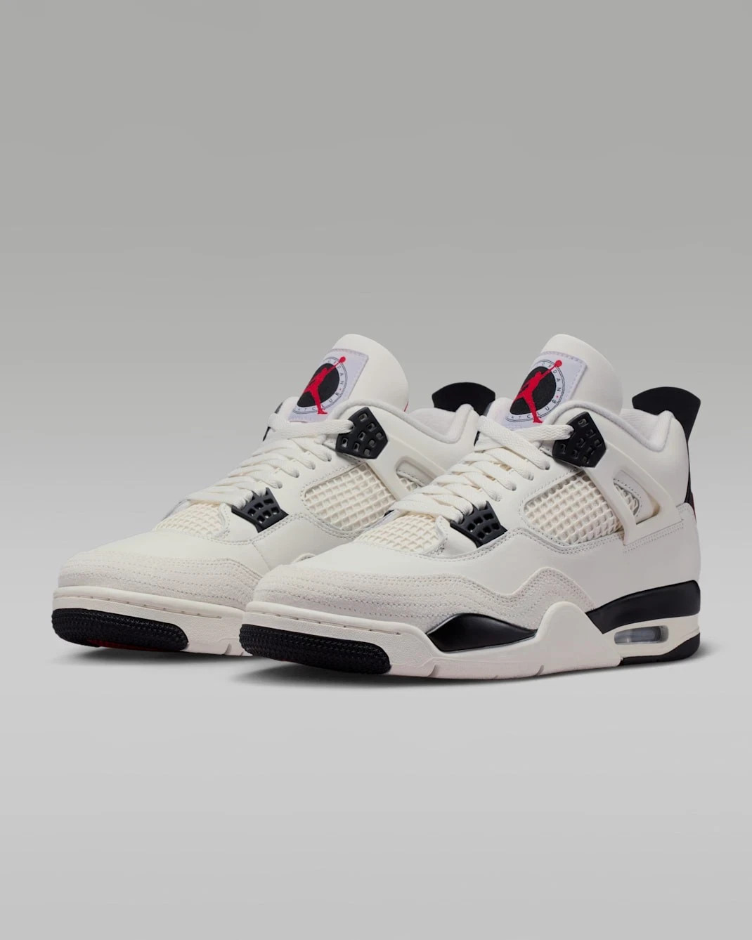 Nike Air Jordan 4 Retro Off White Black Leather Streetwear Sneakers Unisex