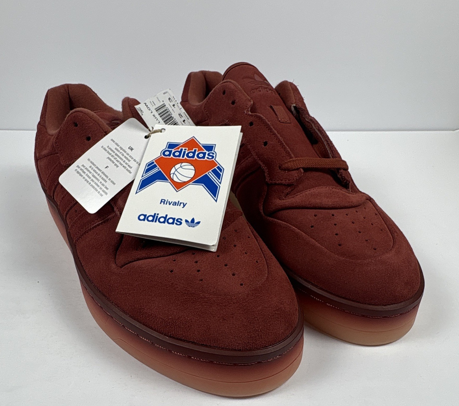 adidas Rivalry Lux Low Men size 12 Low Top Lace-Up Suede Sneakers Brown
