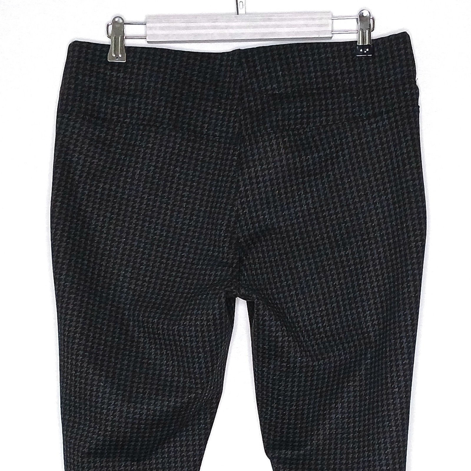 C&B Signature Slimming womens pull on ponte ankle pants L stretch houndstooth