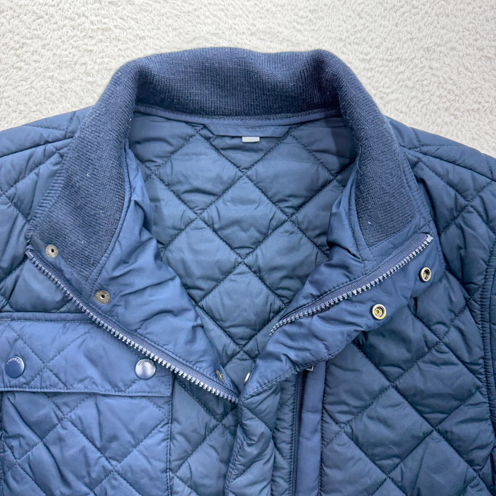 Bonobos Banbury Quilted Jacket Mens Medium Slim Fit Navy Blue Diamond Field Coat