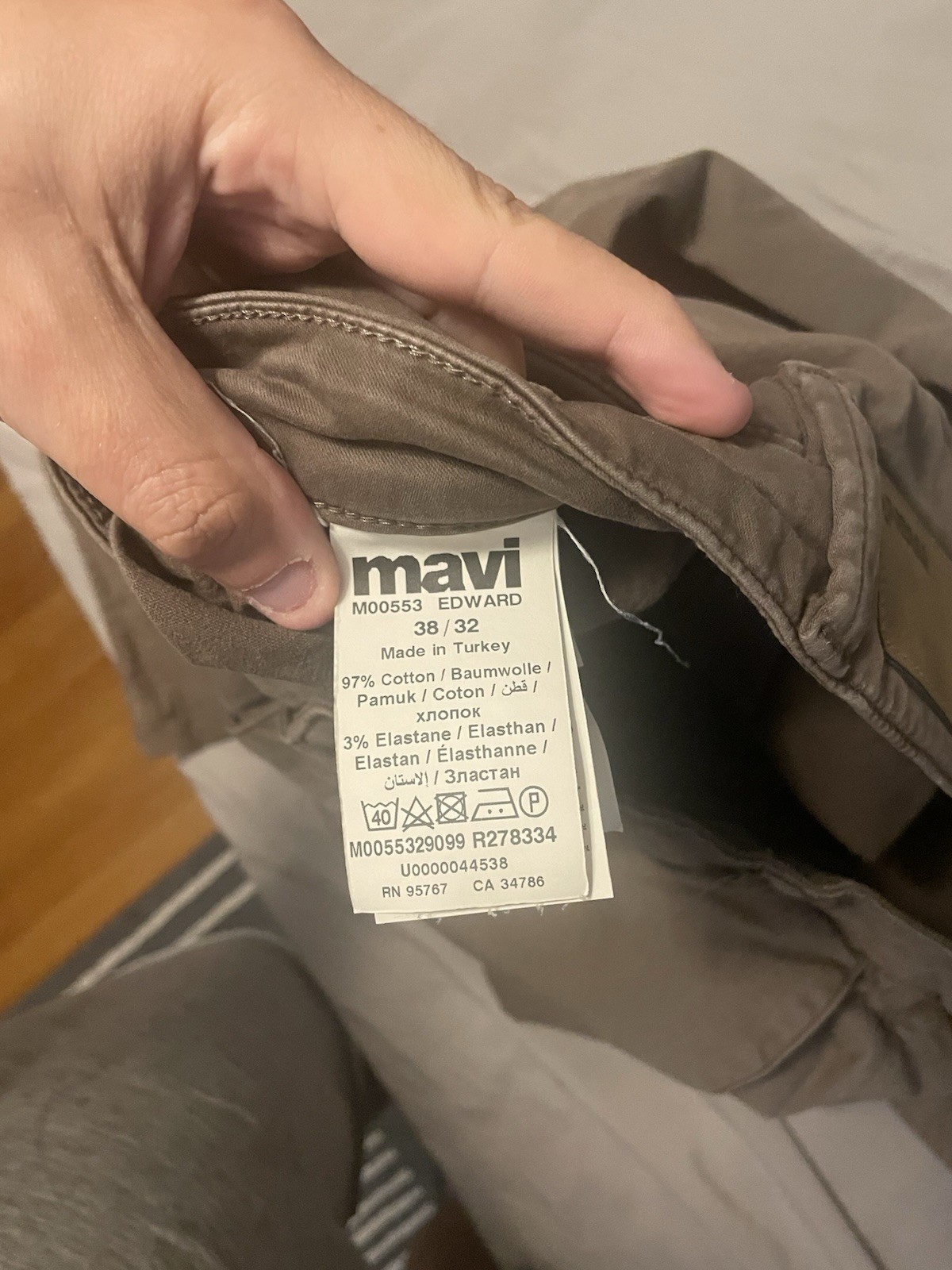 Mavi Mens Brown Classic Chino Pants, 38W 32L