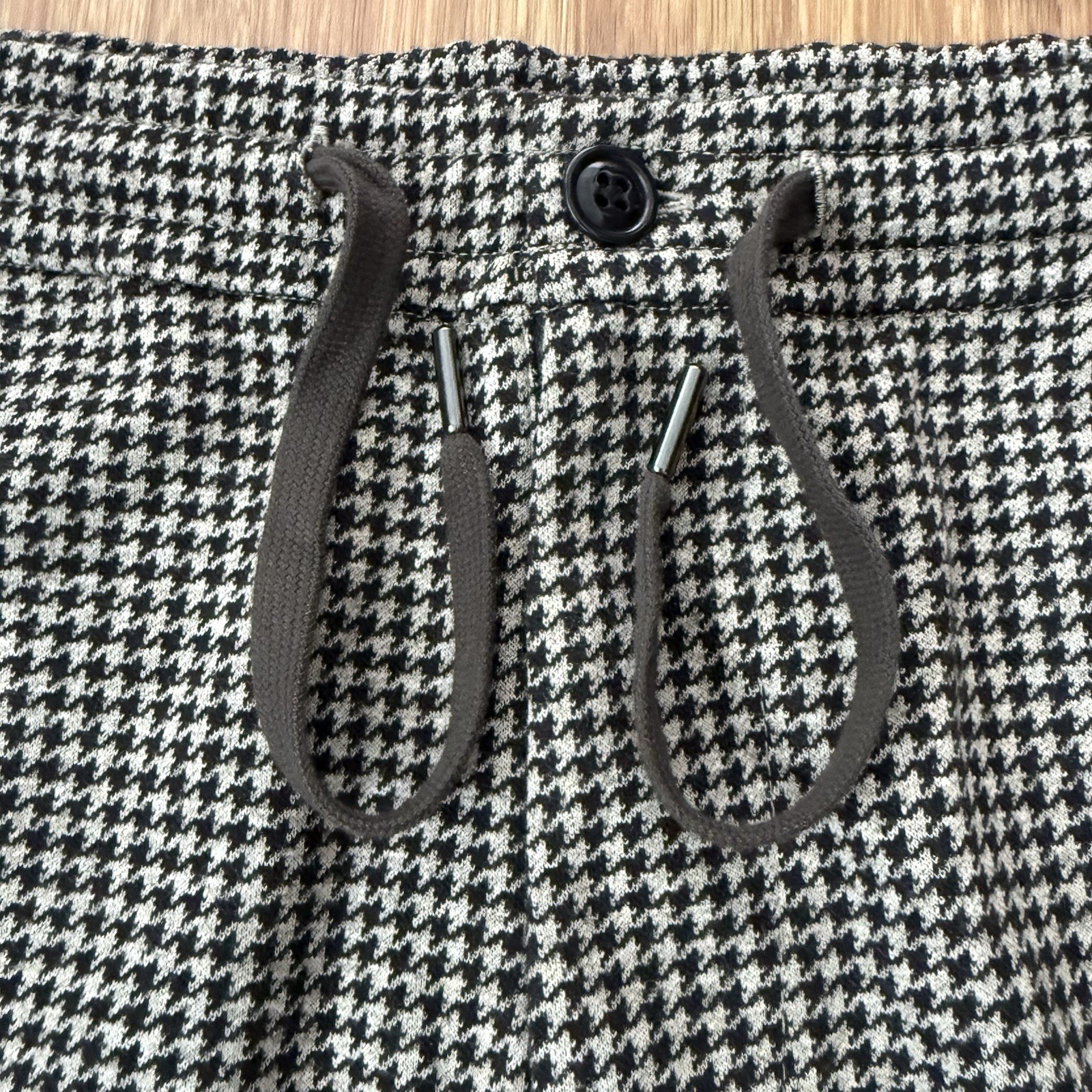 Todd Snyder Wool Blend Trouser Men Large 35×29 Houndstooth Brown Drawstring Pant