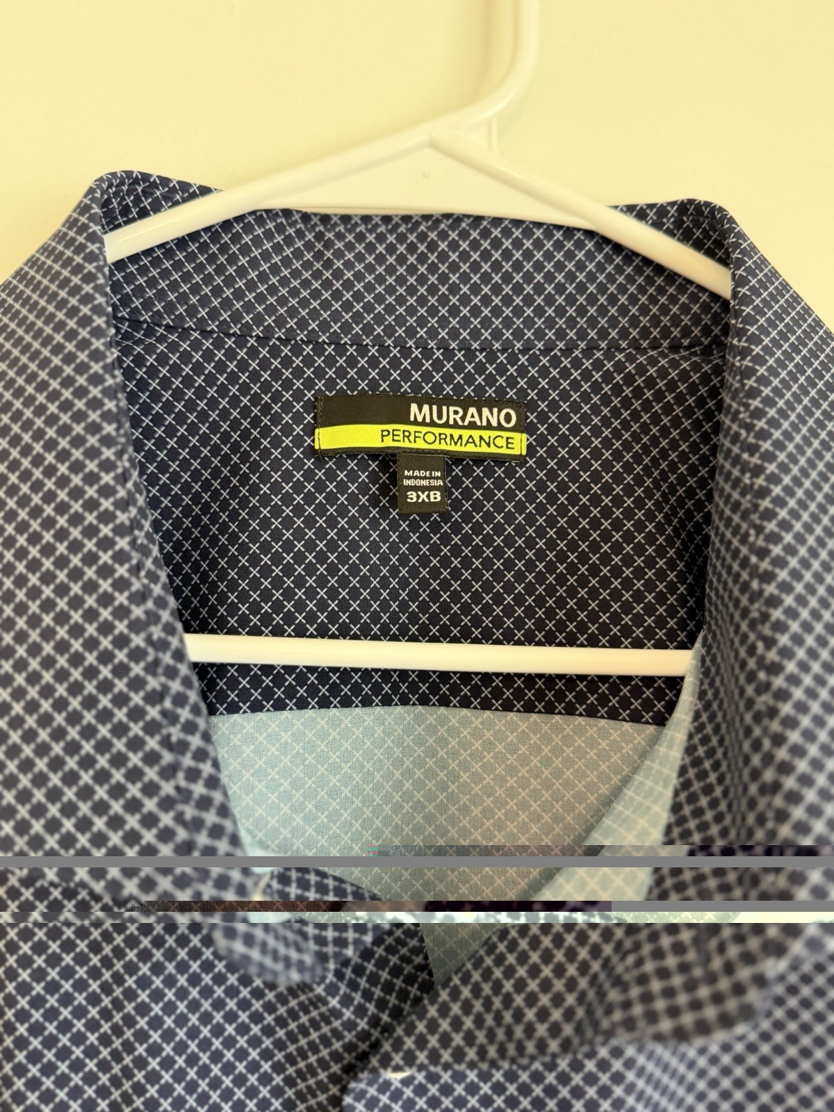 Murano Performance Men’s 3XB Big & Tall Blue Geometric Short Sleeve Button-Up