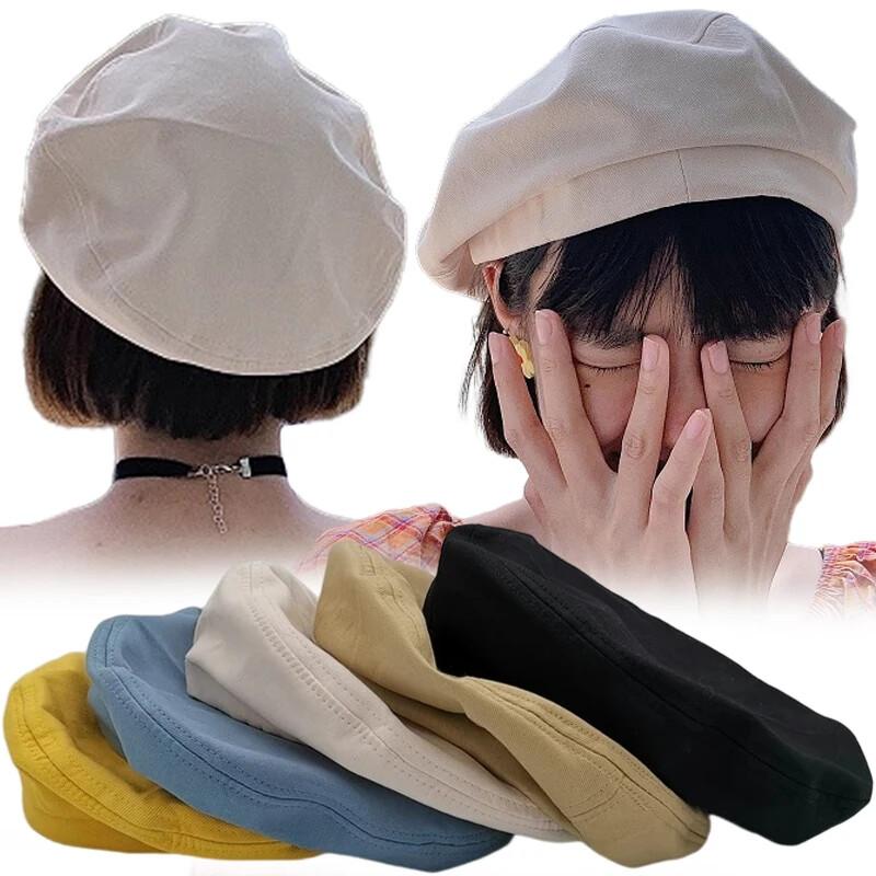 Cotton Berets Solid Vintage French Octagonal Forward Peaked Hats Painter Hat