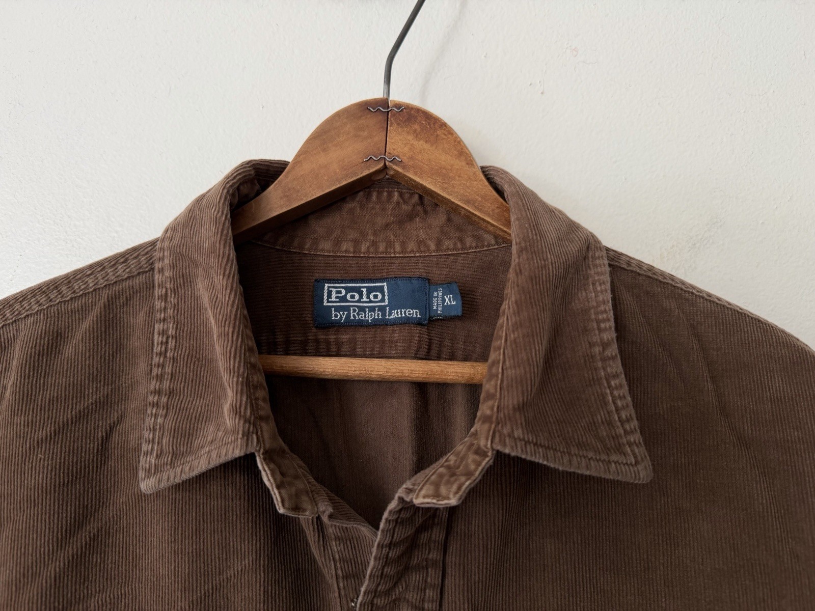 Polo Ralph Lauren Corduroy Elbow Patches Button Up Shirt Brown XL