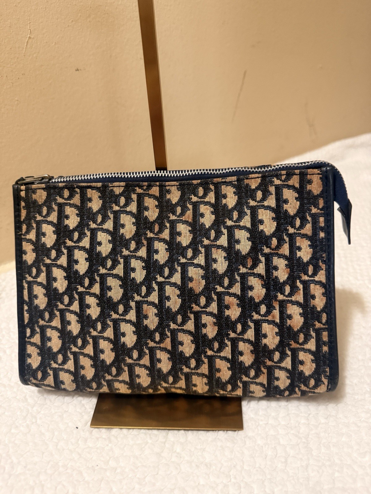 Vintage Christian Dior Bagages Oblique Monogram Pouch/Clutch