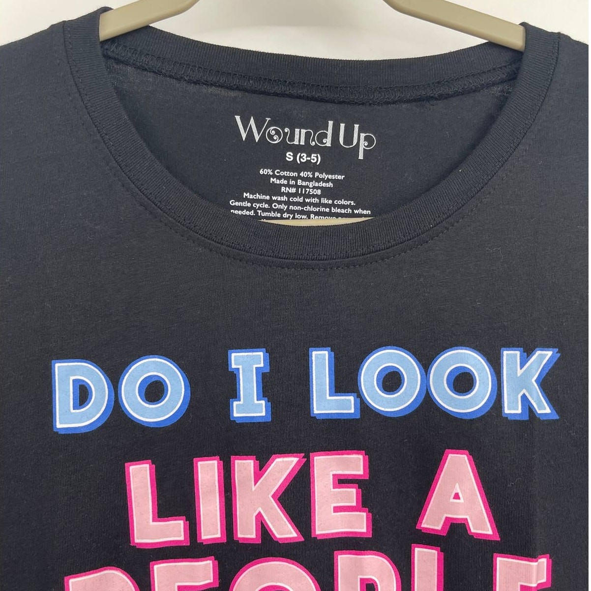 Wound Up Womens Juniors Black TShirt Do I Look Like A People Person Graphic Tee