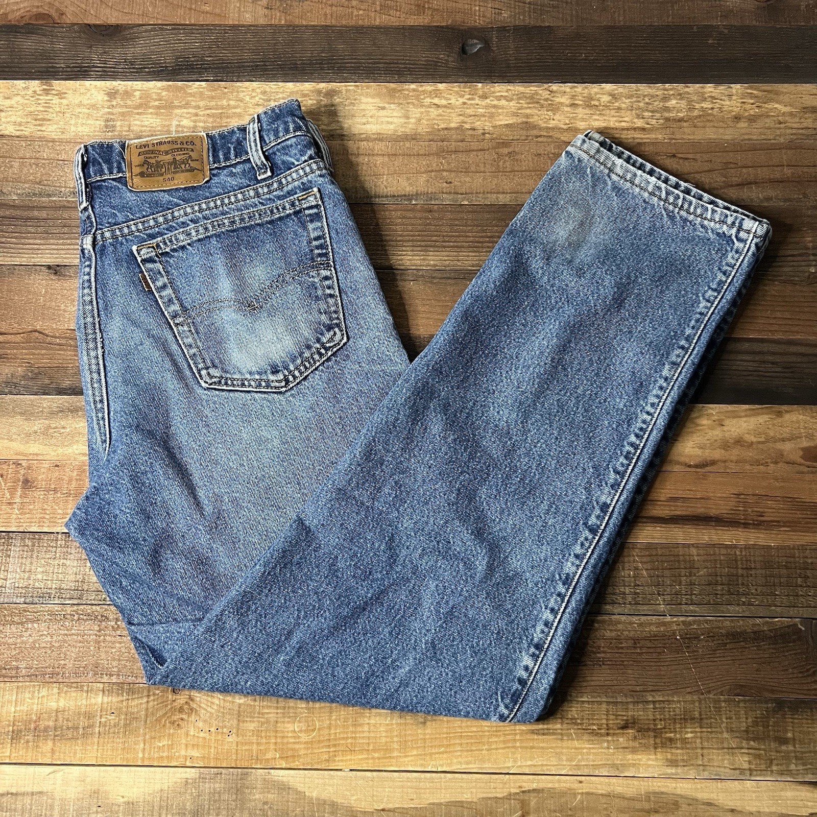 Vintage Levis 540 Relaxed Fit Light Wash Jeans Made in USA Blue 36×32