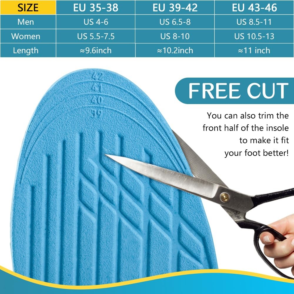 Supination Insoles Orthotic Arch Support Heel Pain Flat Feet Inserts