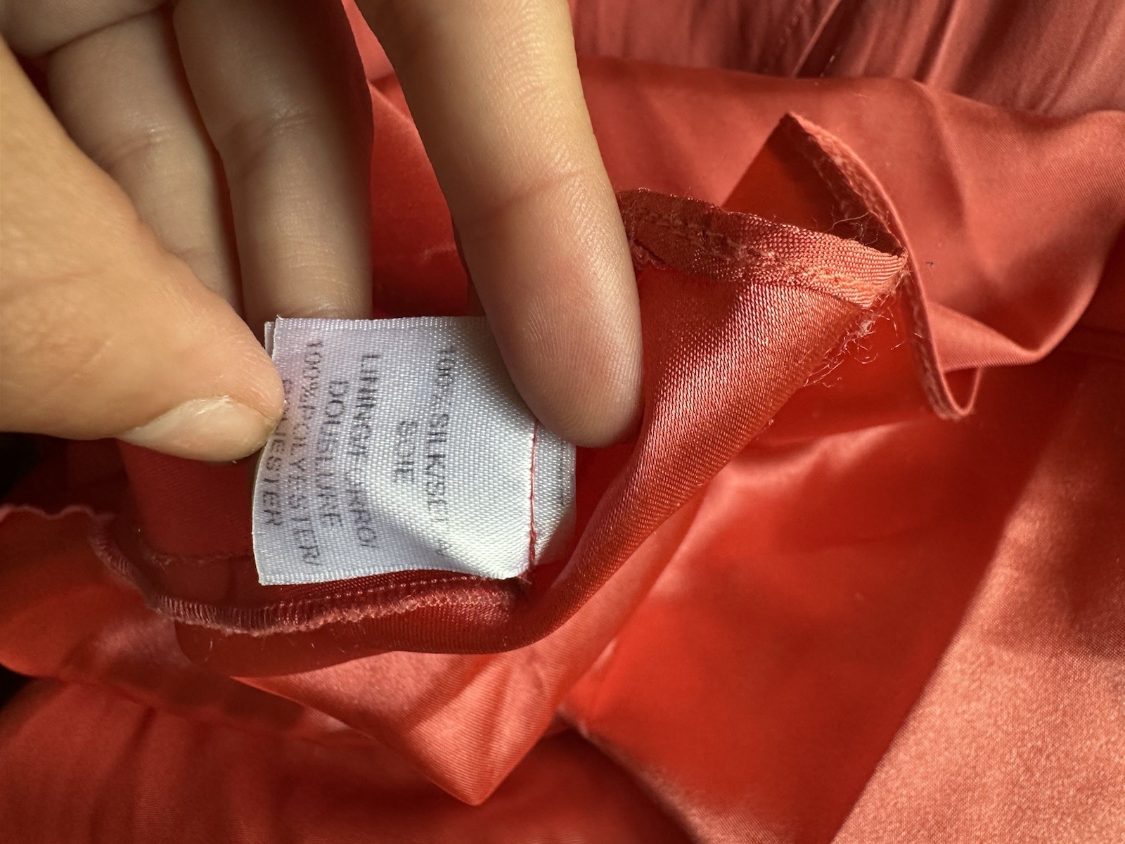 Vintage Silk Laundry Shelly Segal Gown Size 6 Coral Pink Strapless