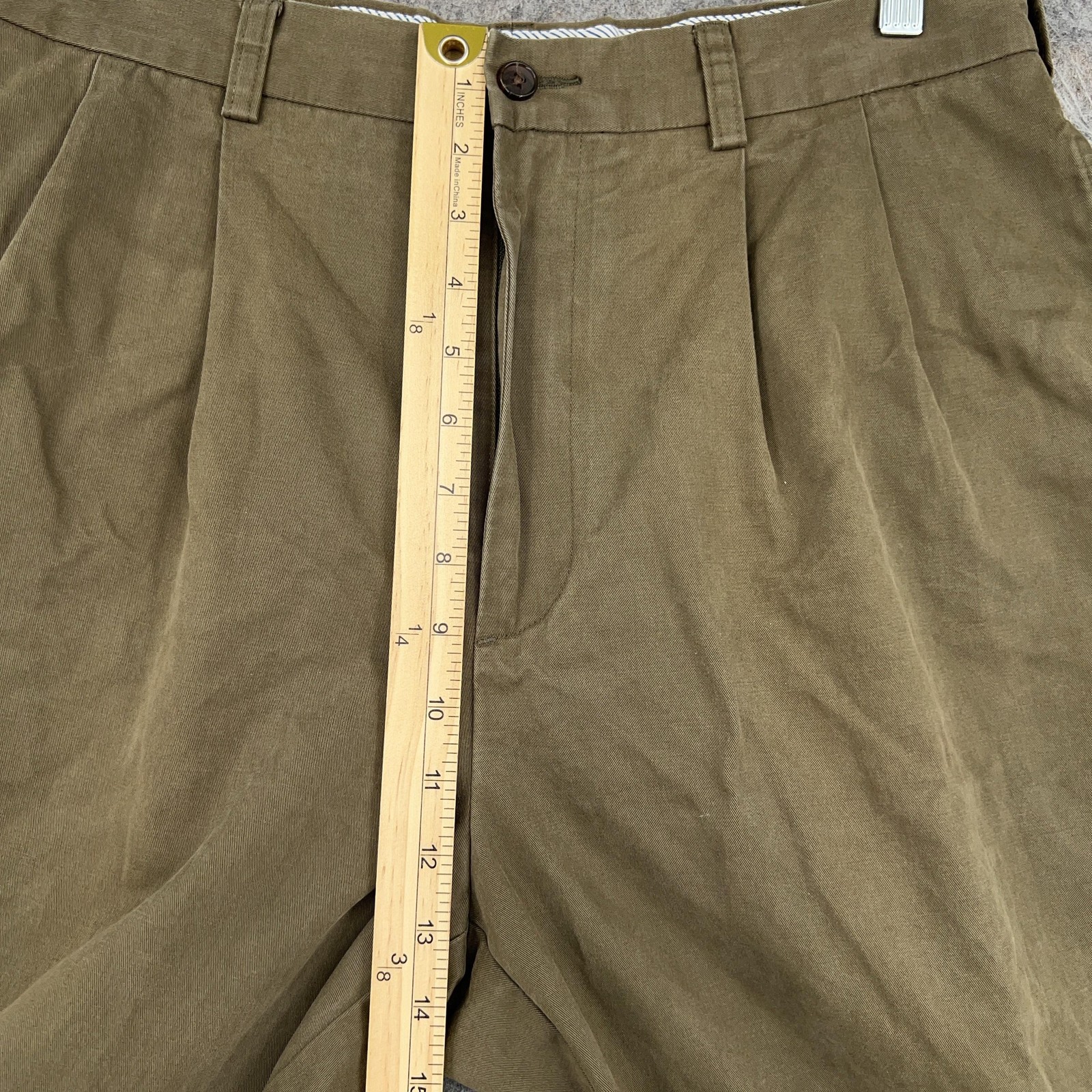 Daniel Cremieux Classics Pants Mens 35×32 Brown Pleated Cuffed Chino Classic Fit