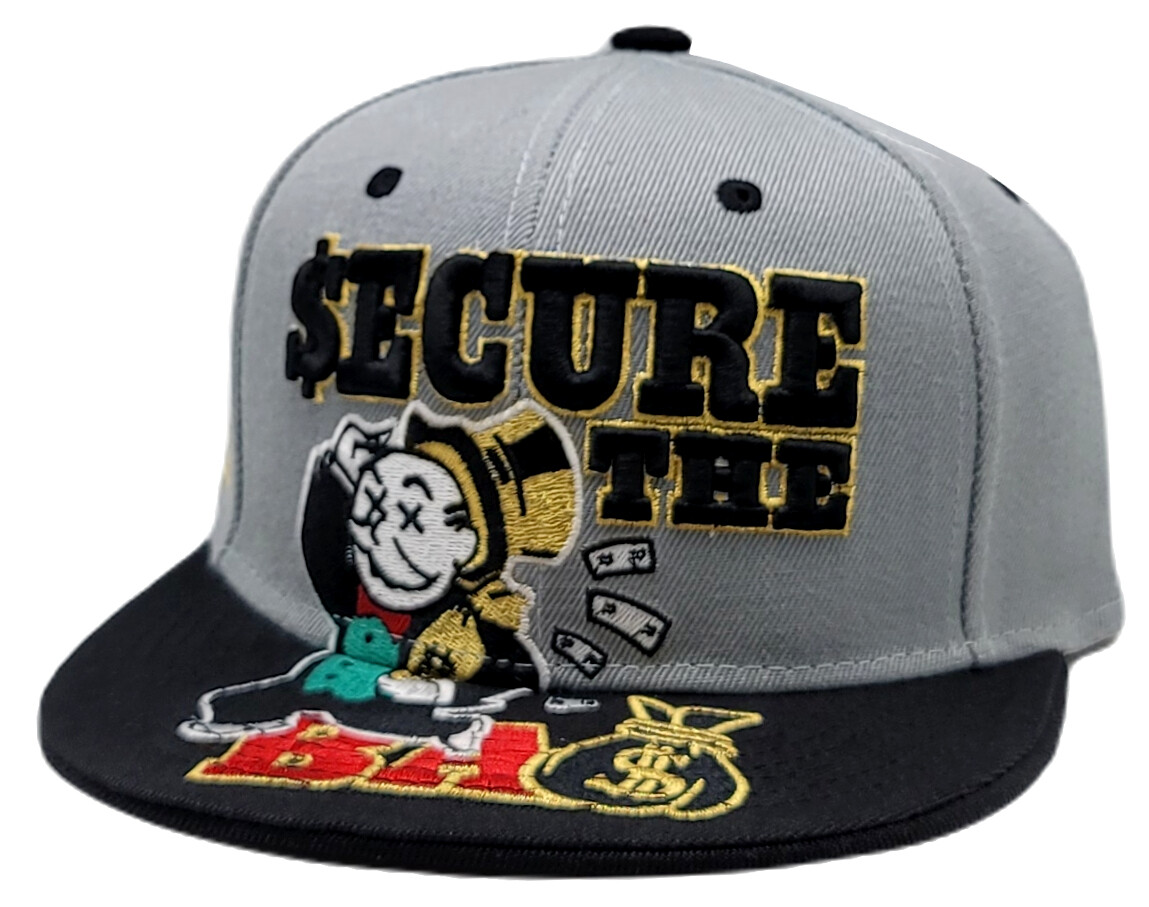 Secure the Money Penny Bag New Uncle Leader Rich Monopoly Era Snapback Hat Cap